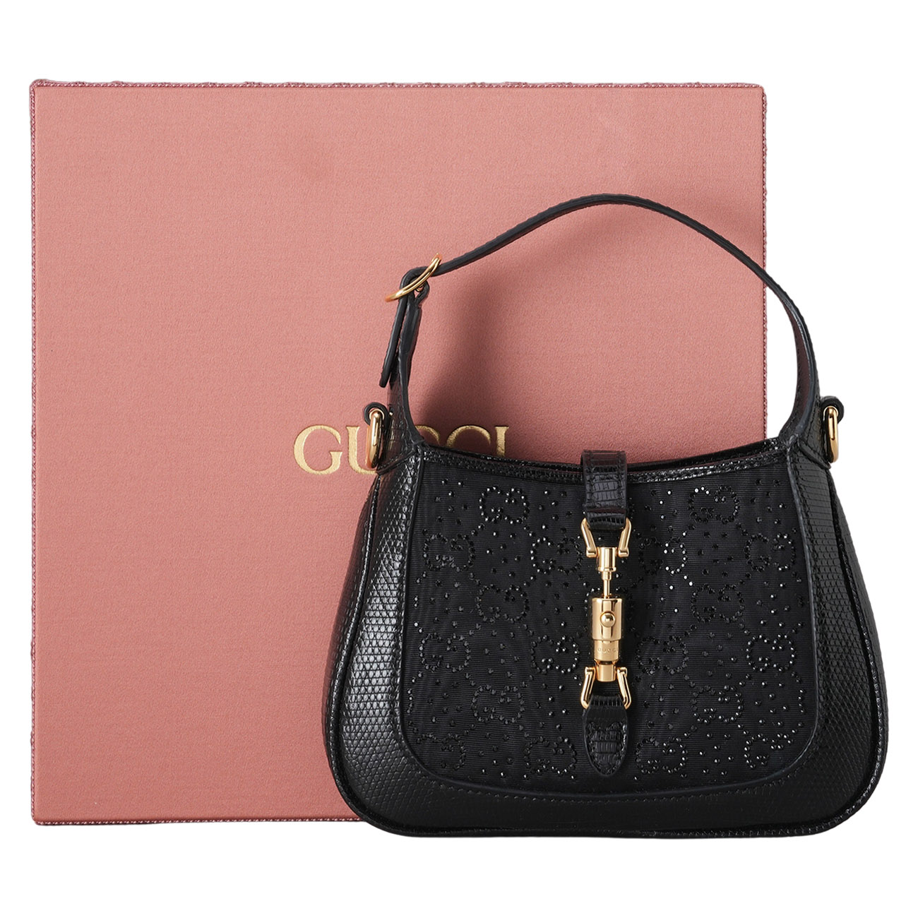 GUCCI(USED)구찌 675799 크리스탈 리자드 재키 1961 호보 미니