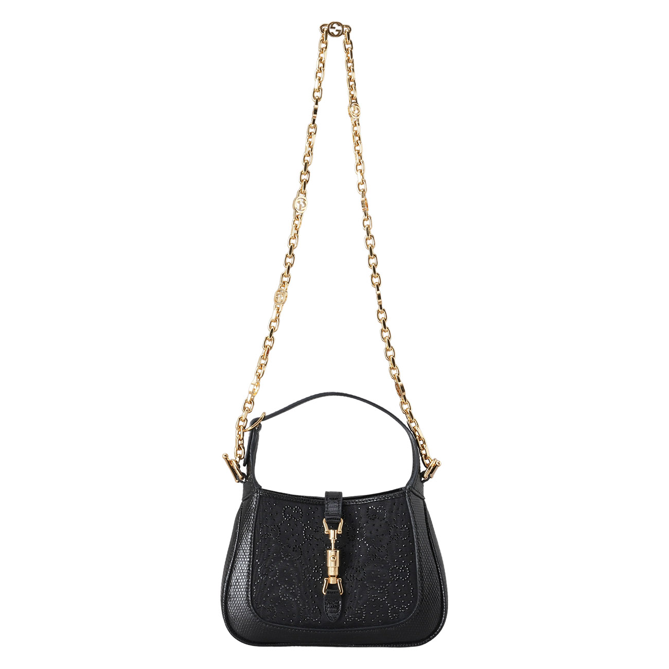 GUCCI(USED)구찌 675799 크리스탈 리자드 재키 1961 호보 미니