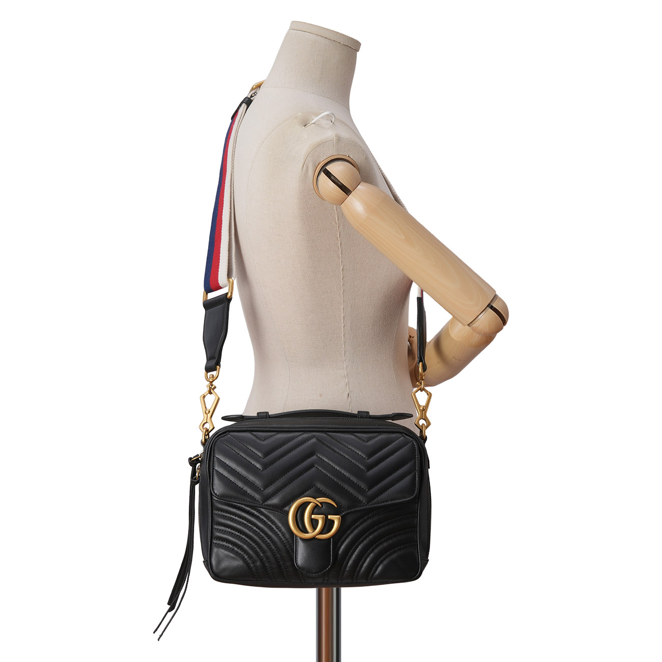GUCCI(USED)구찌 498100 GG마몽 마틀라세 탑핸들 숄더백