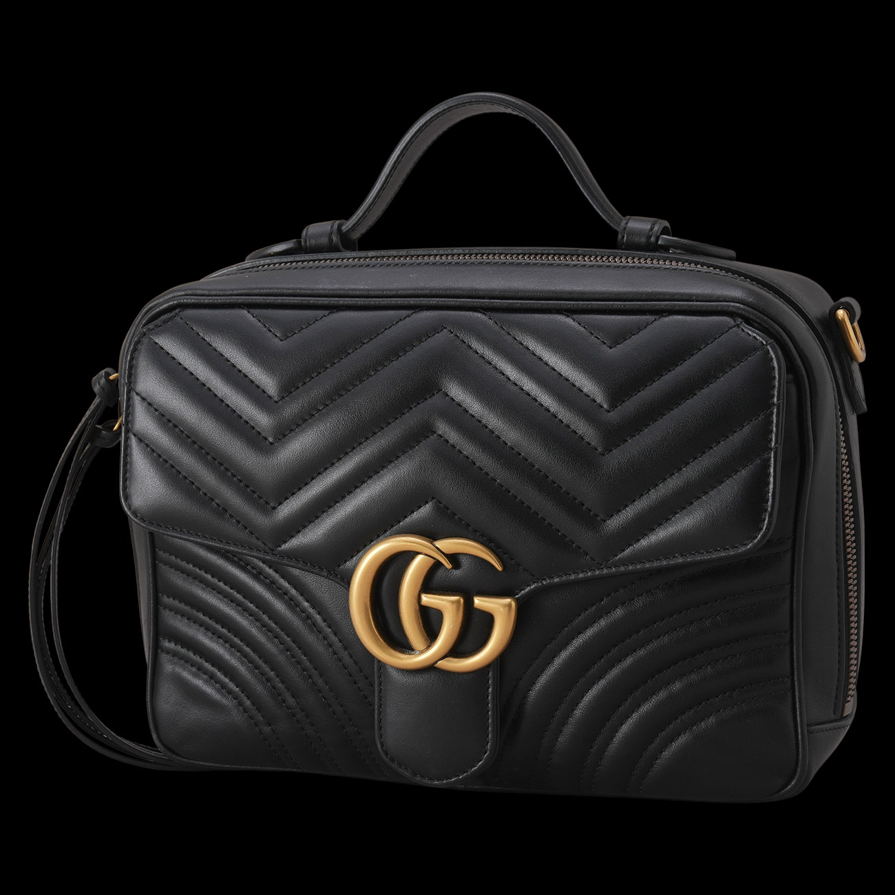 GUCCI(USED)구찌 498100 GG마몽 마틀라세 탑핸들 숄더백