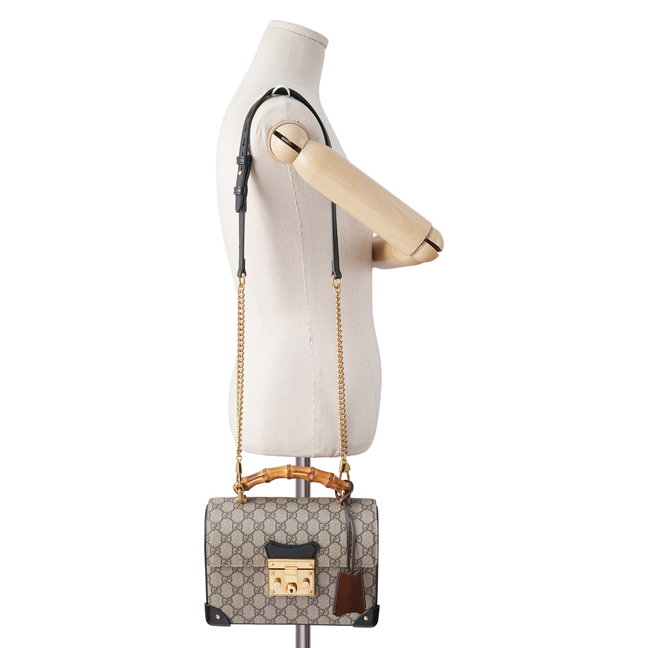 GUCCI(USED)구찌 603221 패드락 뱀부 탑핸들 숄더백