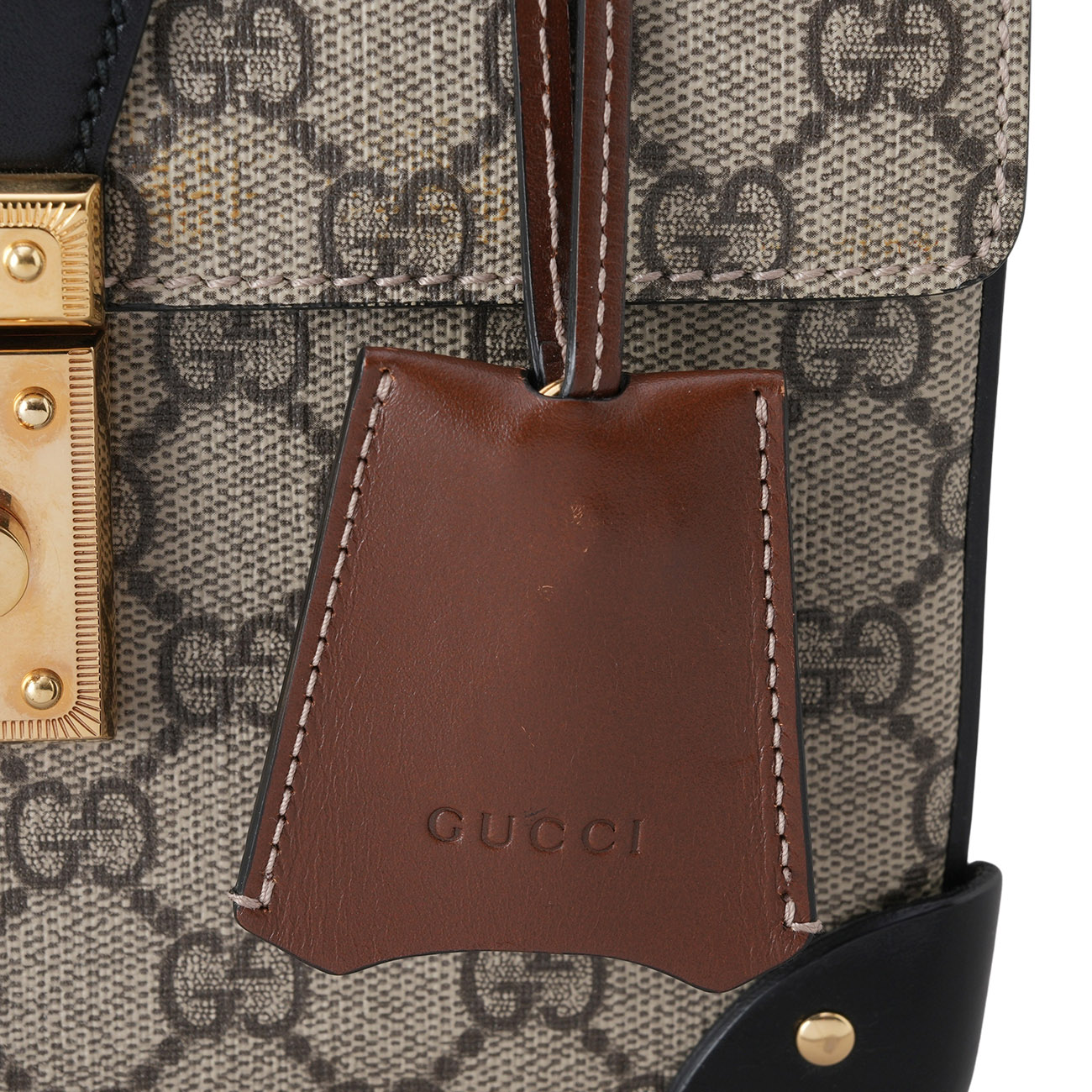 GUCCI(USED)구찌 603221 패드락 뱀부 탑핸들 숄더백