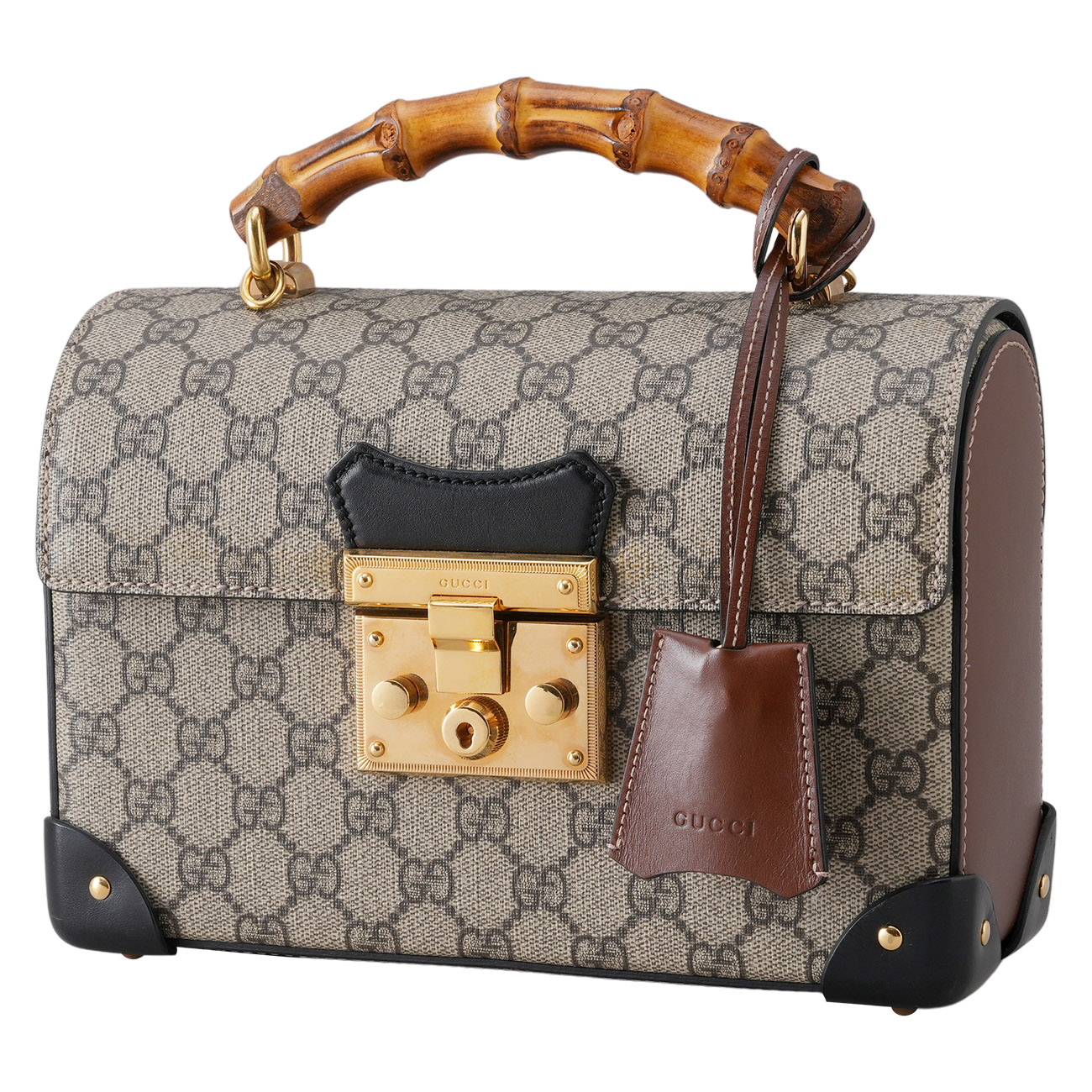GUCCI(USED)구찌 603221 패드락 뱀부 탑핸들 숄더백