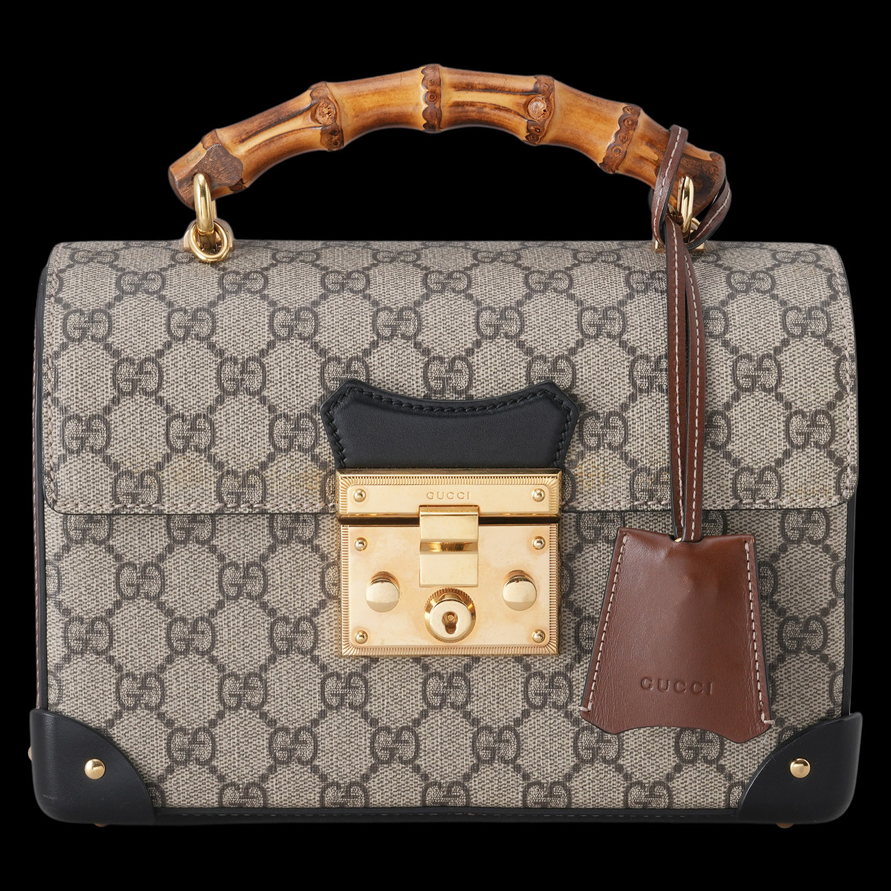 GUCCI(USED)구찌 603221 패드락 뱀부 탑핸들 숄더백