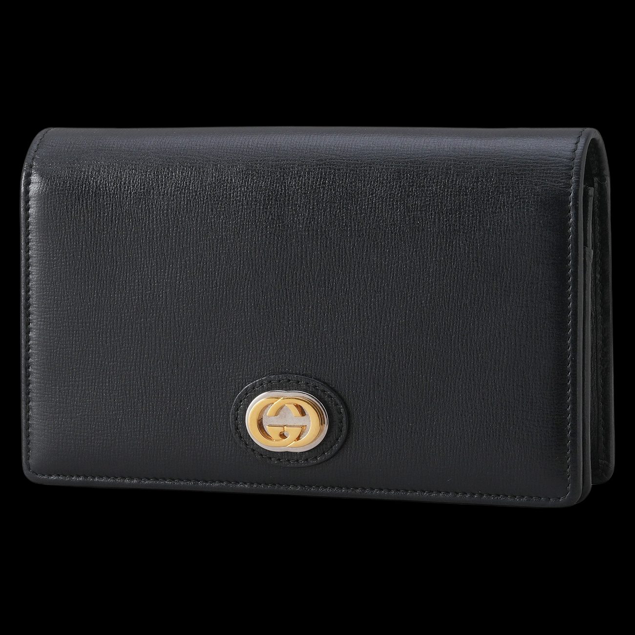 GUCCI(USED)구찌 598549 블랙 레더 CC 로고 체인 WOC
