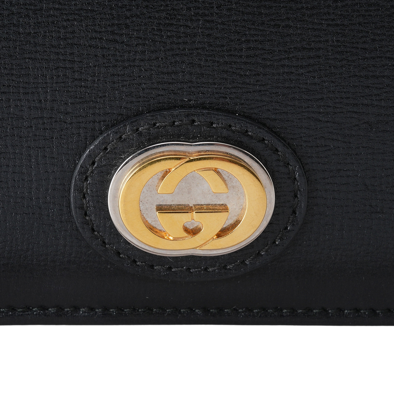 GUCCI(USED)구찌 598549 블랙 레더 CC 로고 체인 WOC