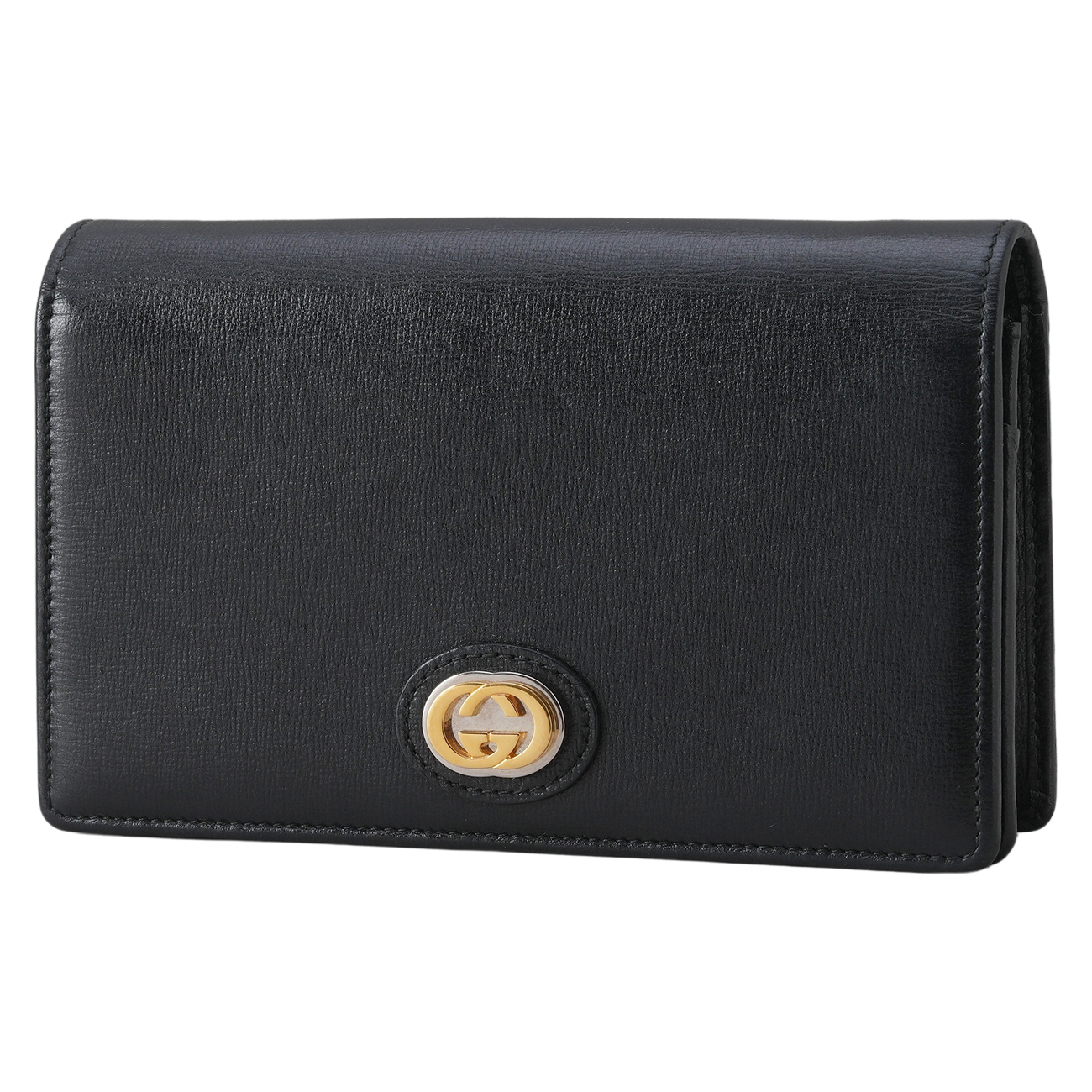 GUCCI(USED)구찌 598549 블랙 레더 CC 로고 체인 WOC