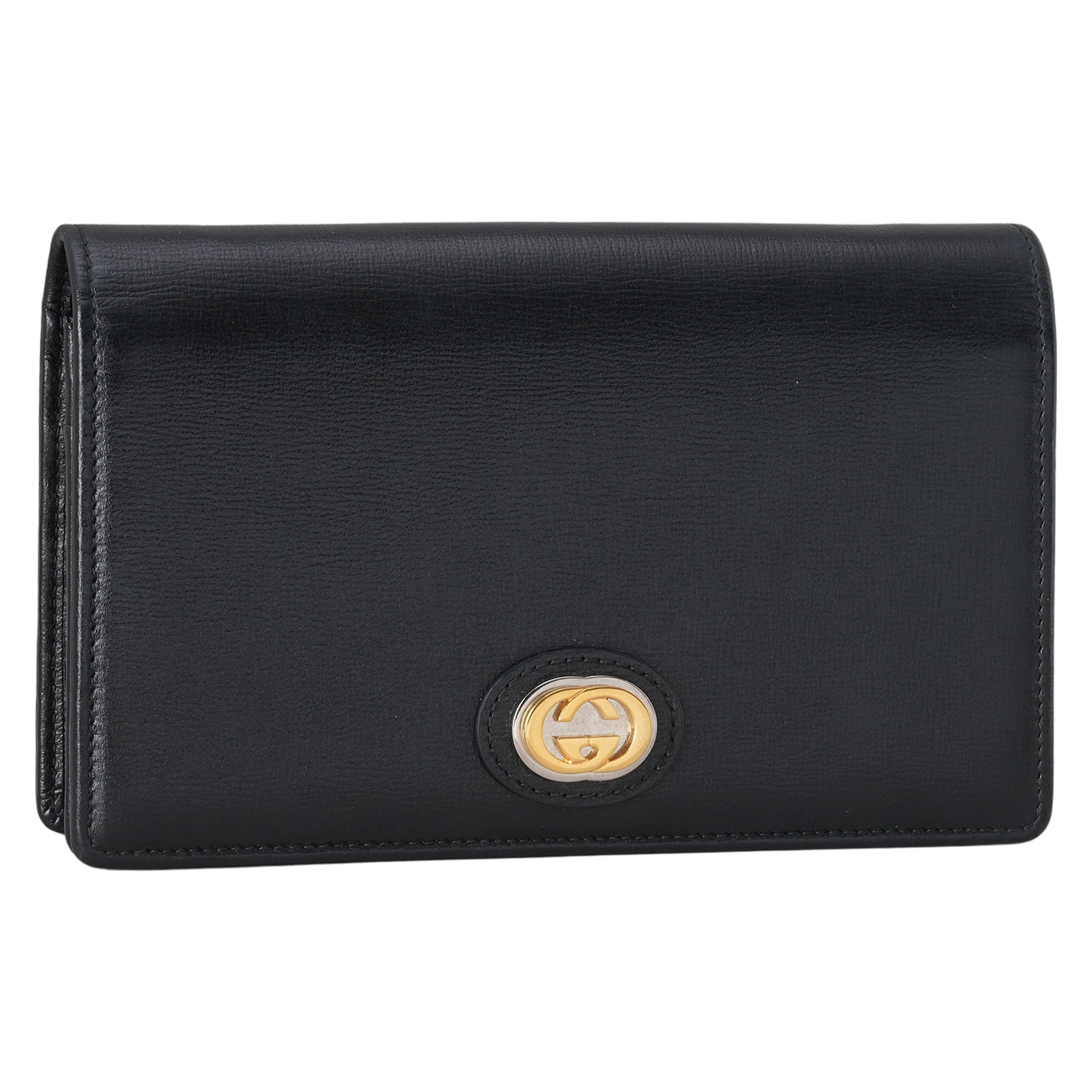 GUCCI(USED)구찌 598549 블랙 레더 CC 로고 체인 WOC