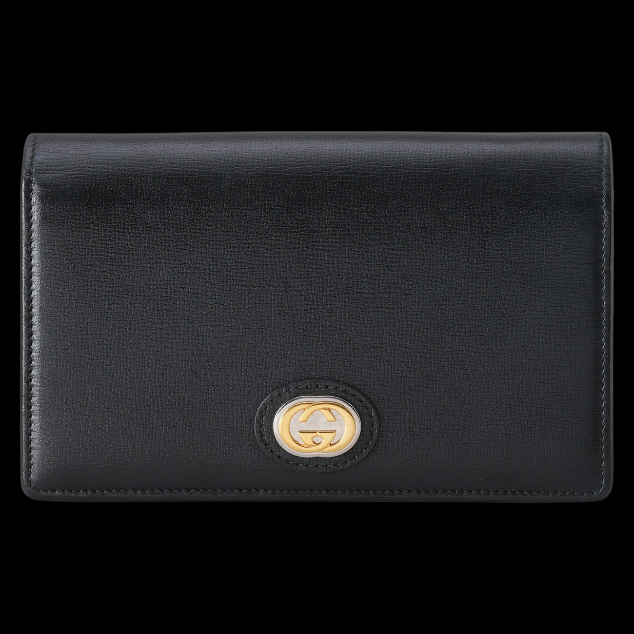 GUCCI(USED)구찌 598549 블랙 레더 CC 로고 체인 WOC