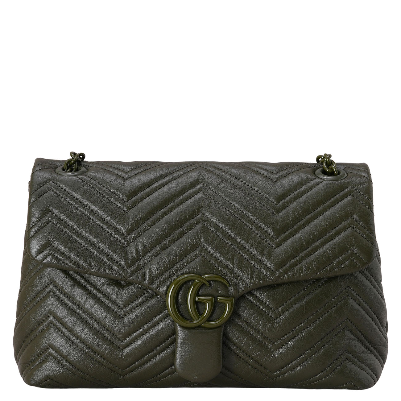 GUCCI(USED)구찌 850676 GG 마몽 쉐브론 미디엄 숄더백