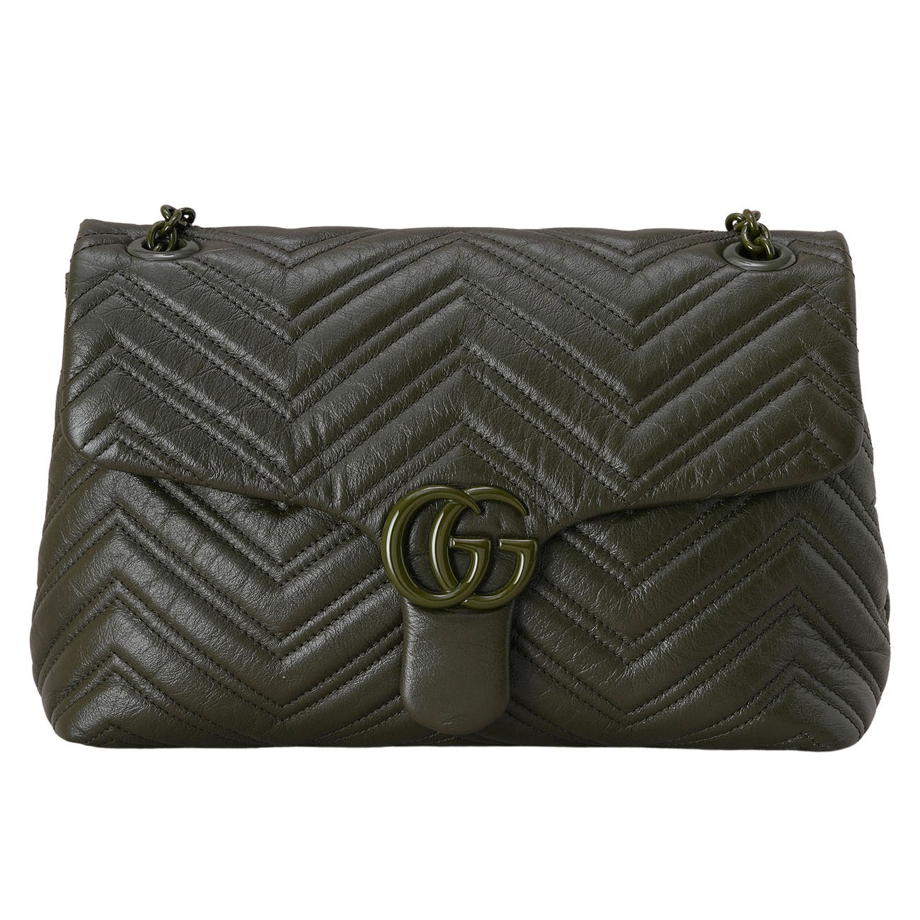 GUCCI(USED)구찌 850676 GG 마몽 쉐브론 미디엄 숄더백