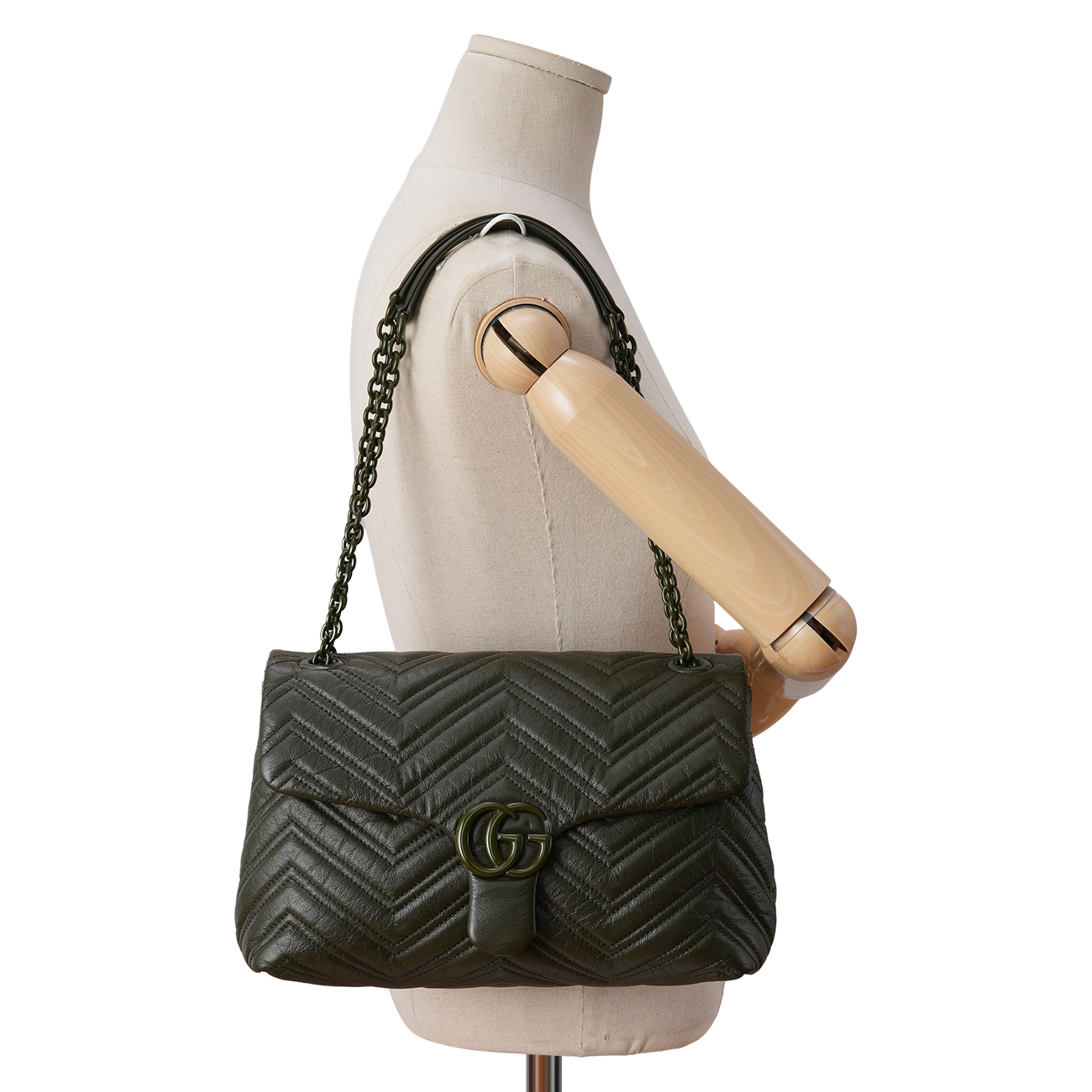 GUCCI(USED)구찌 850676 GG 마몽 쉐브론 미디엄 숄더백