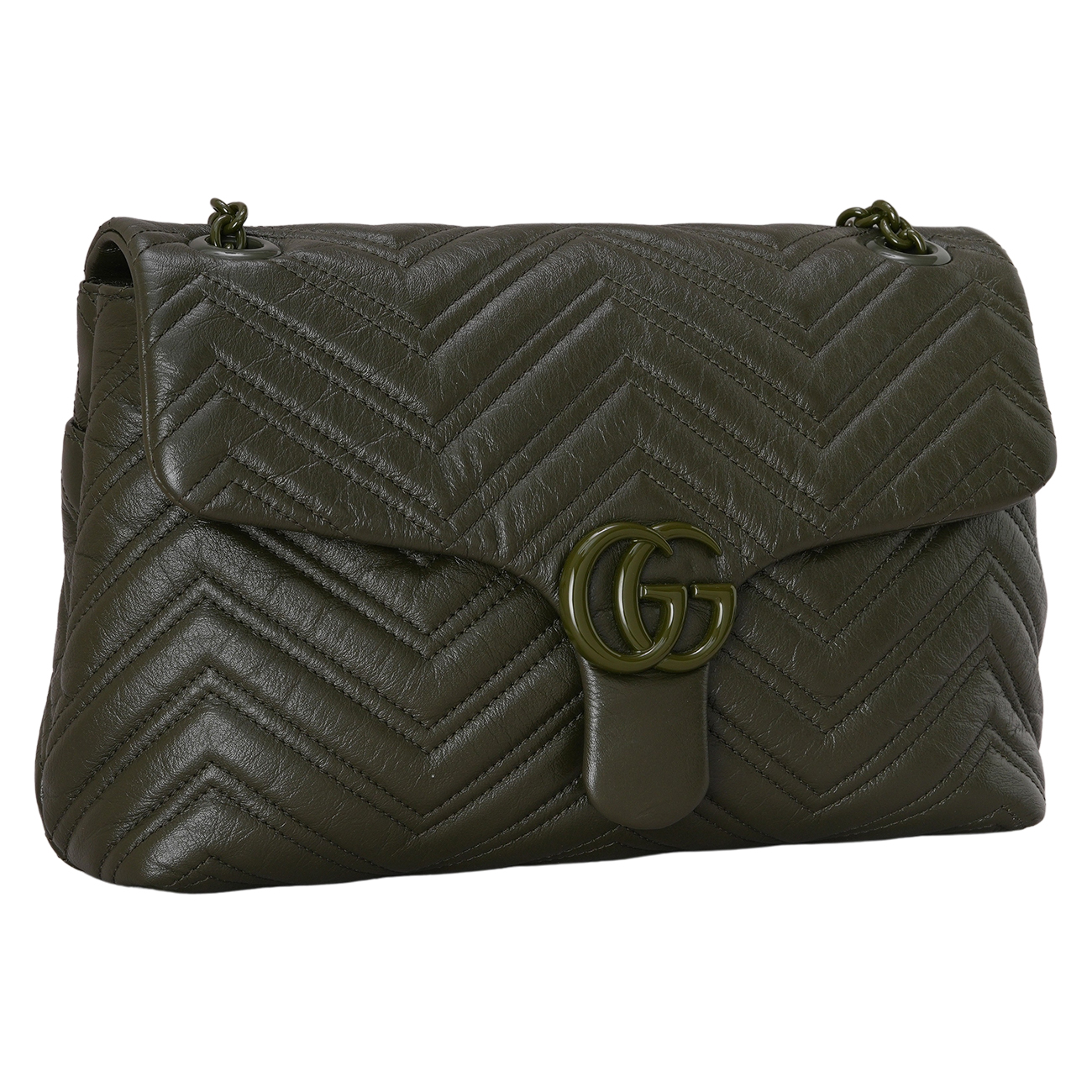 GUCCI(USED)구찌 850676 GG 마몽 쉐브론 미디엄 숄더백