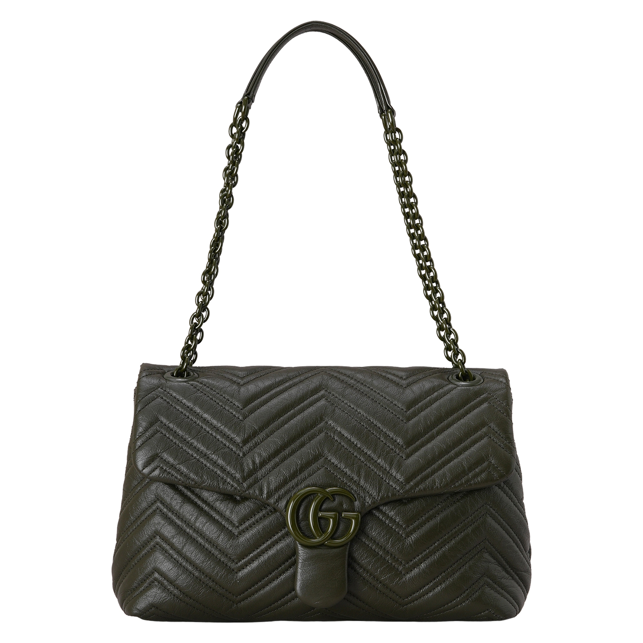 GUCCI(USED)구찌 850676 GG 마몽 쉐브론 미디엄 숄더백