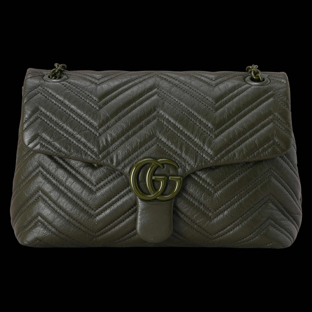 GUCCI(USED)구찌 850676 GG 마몽 쉐브론 미디엄 숄더백