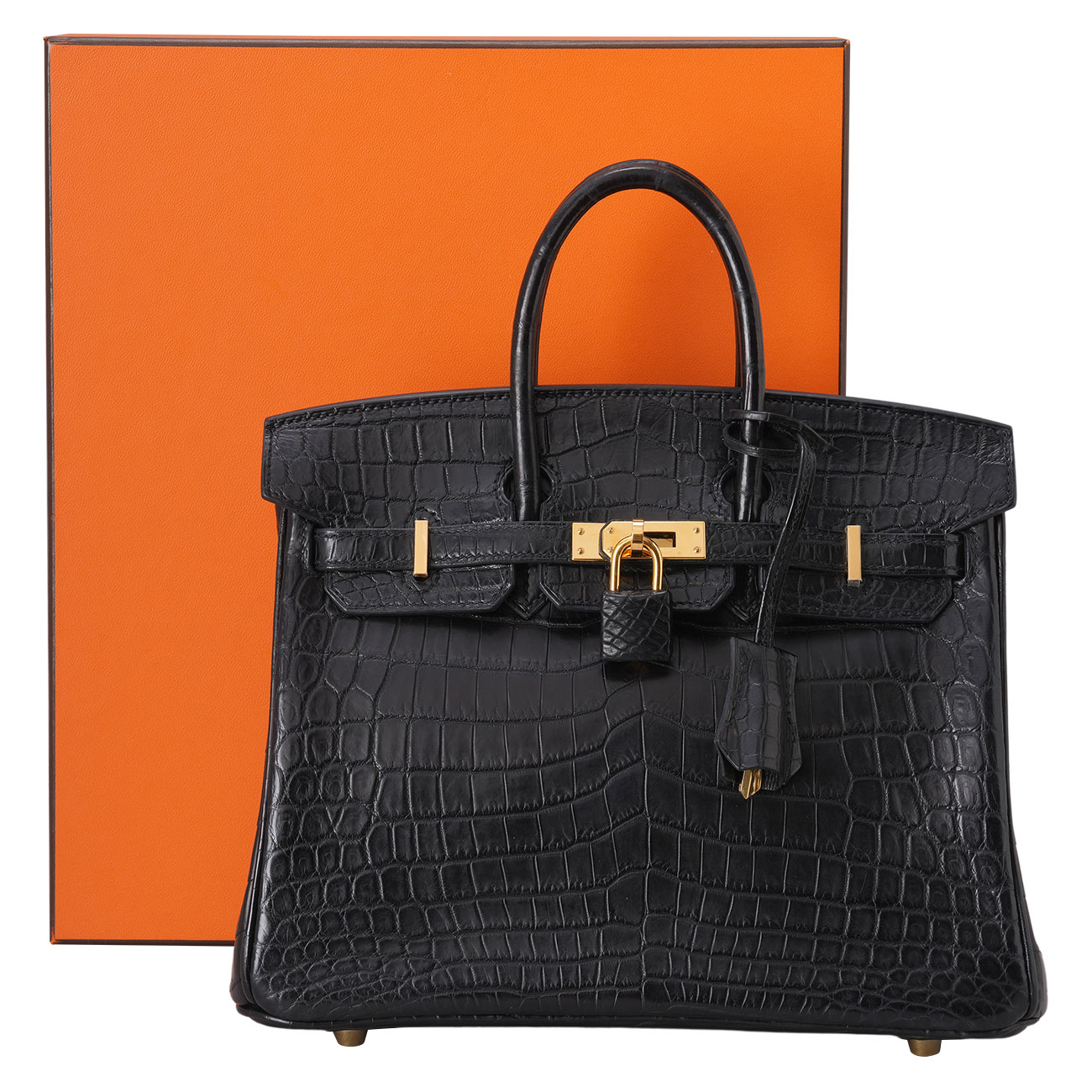 HERMES(USED)에르메스 벌킨 25 매트블랙 금장 닐로티쿠스