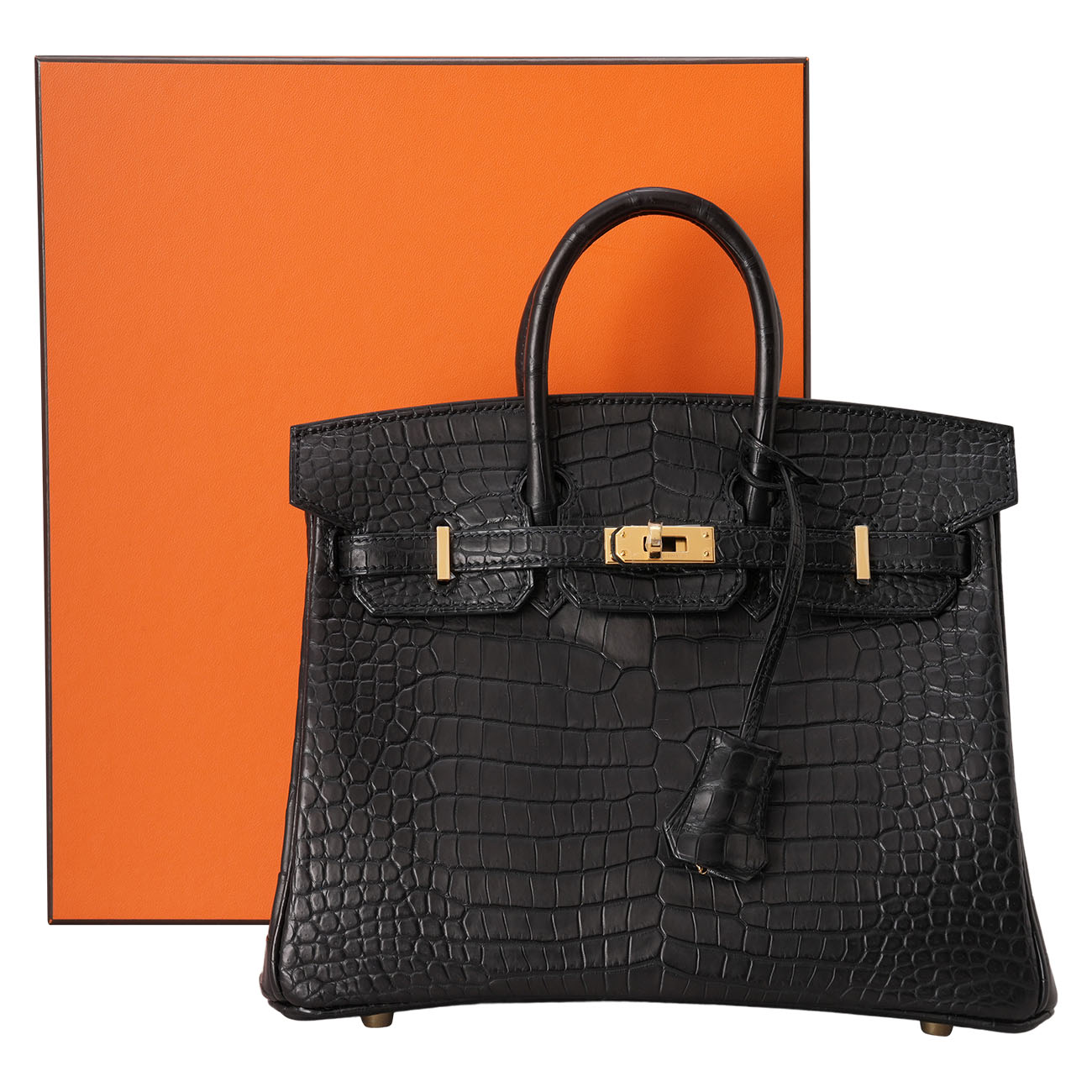 HERMES(USED)에르메스 벌킨 25 느와 금장 프로서스 크로커다일