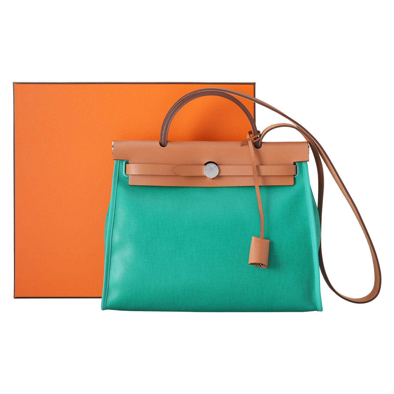 HERMES(USED)에르메스 코팅 캔버스 에르백31 민트 네추럴 에크루베이지
