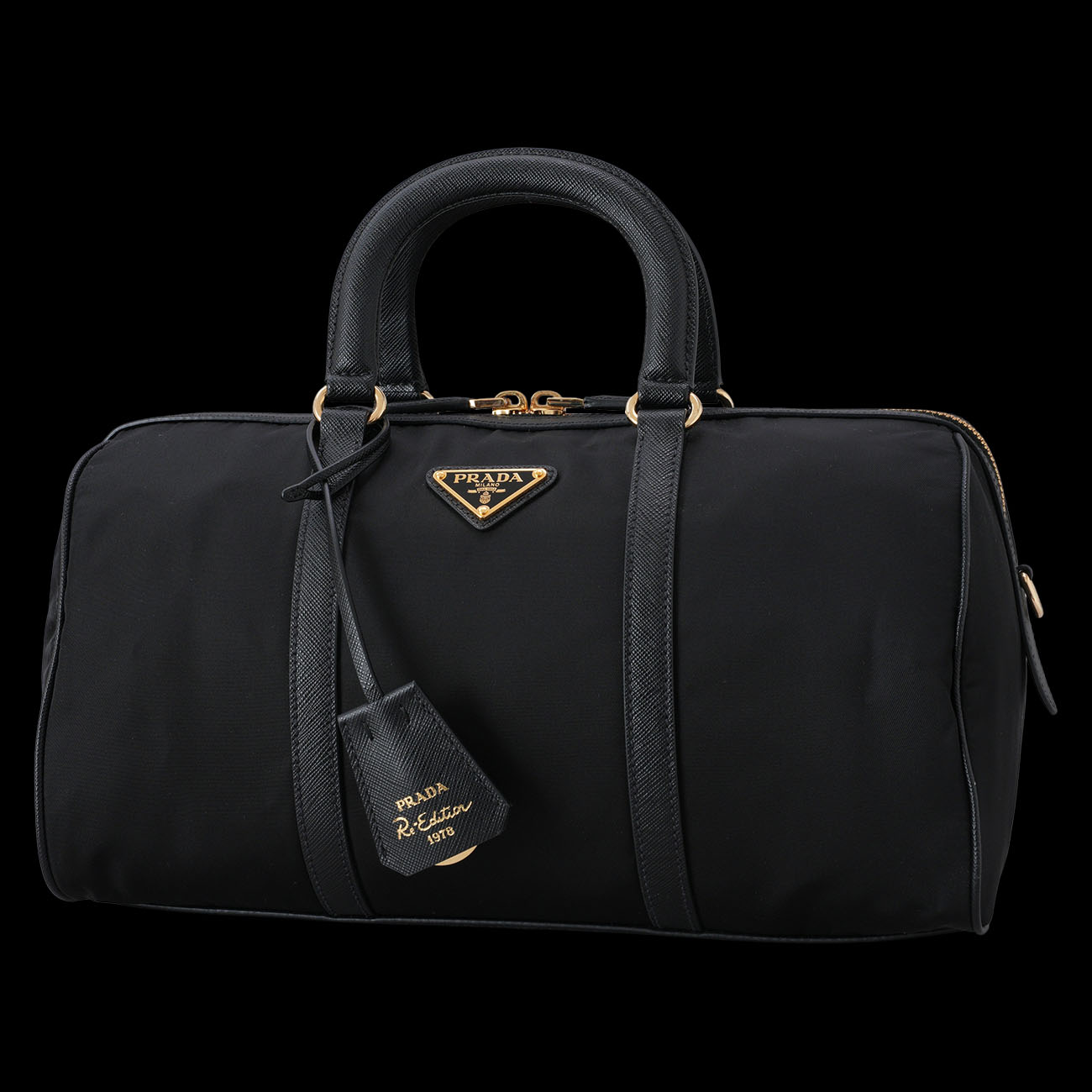 PRADA(USED)프라다 미디움 리나일론 사피아노 탑 핸들백 1BB233