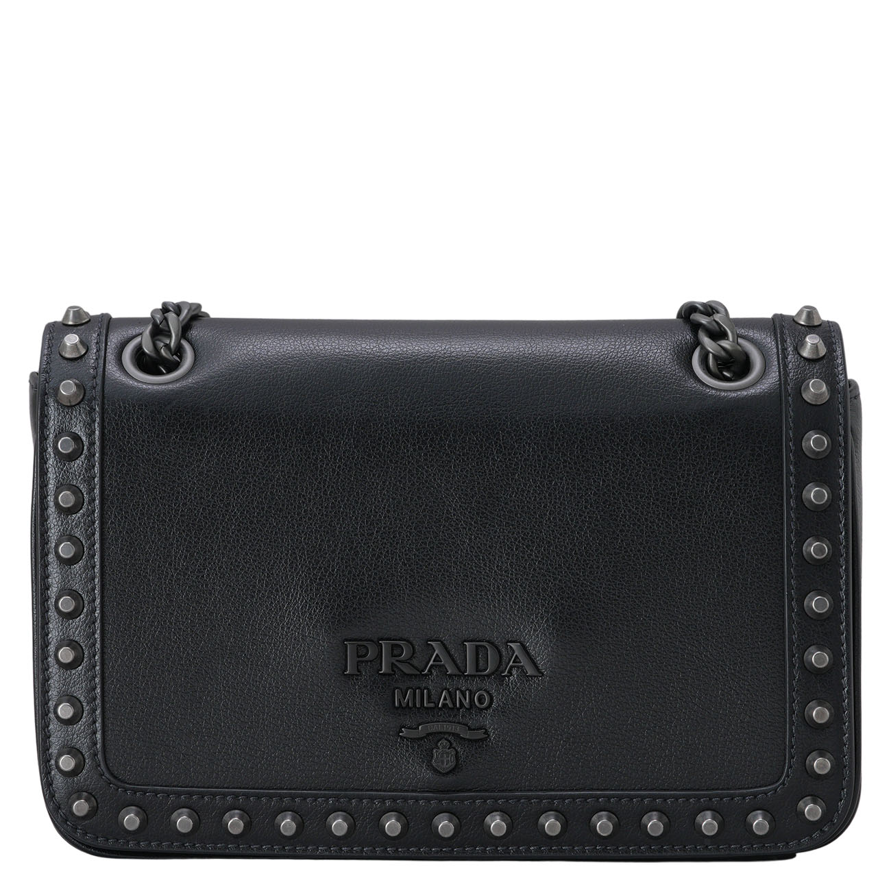 PRADA(USED)프라다 1BD147 스터드 플랩 숄더백