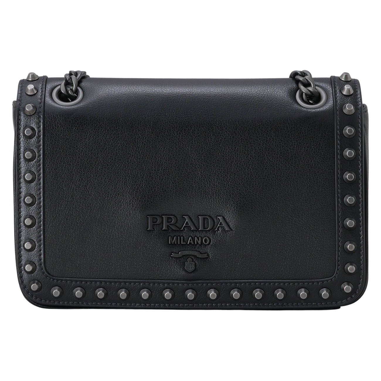 PRADA(USED)프라다 1BD147 스터드 플랩 숄더백