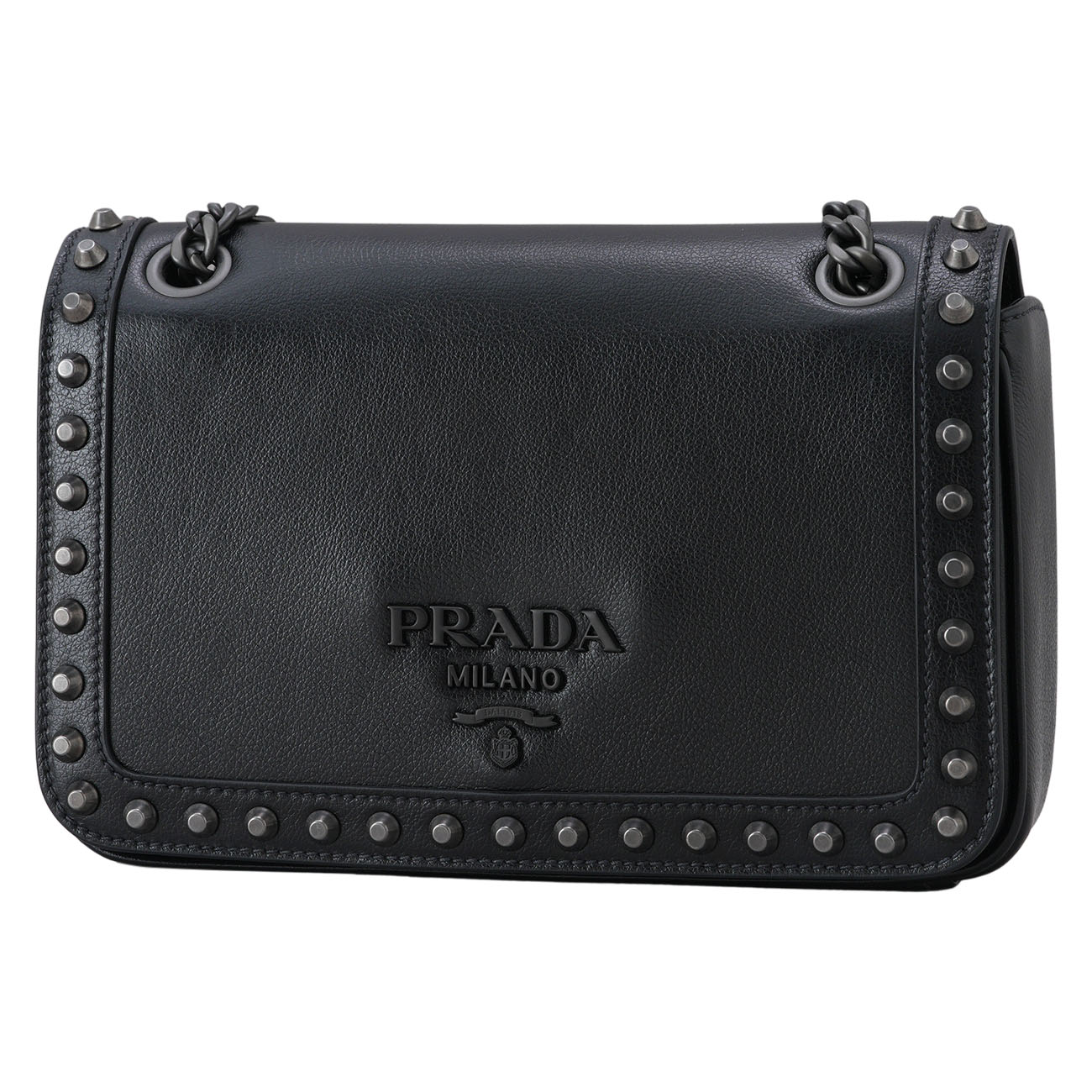 PRADA(USED)프라다 1BD147 스터드 플랩 숄더백