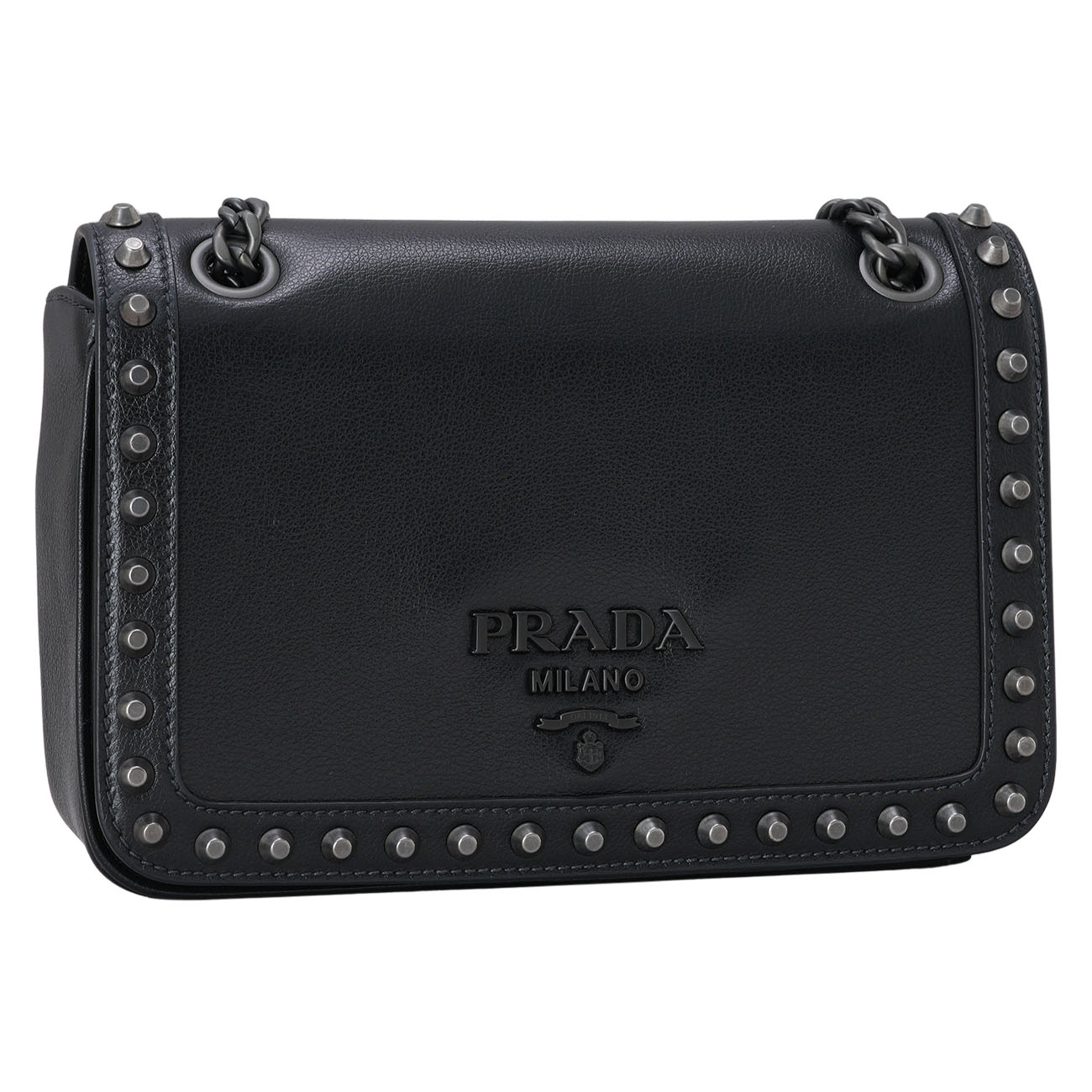 PRADA(USED)프라다 1BD147 스터드 플랩 숄더백