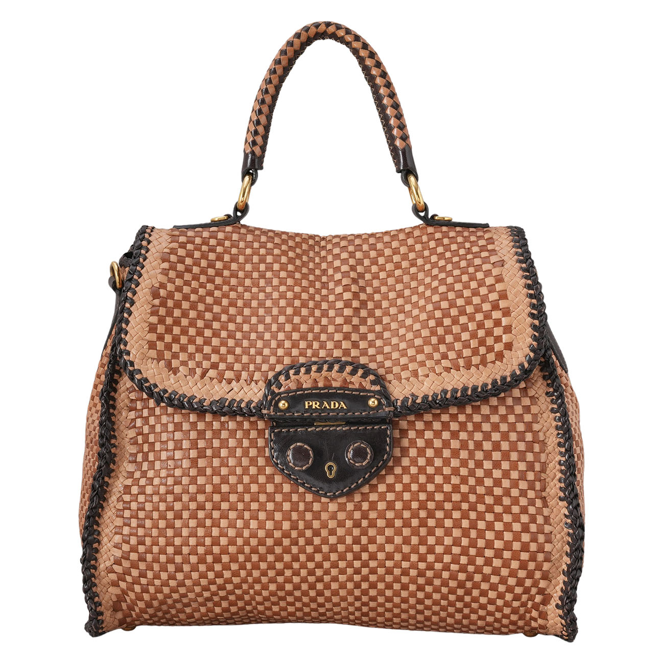 PRADA(USED)프라다 시즌 라탄 핸드백