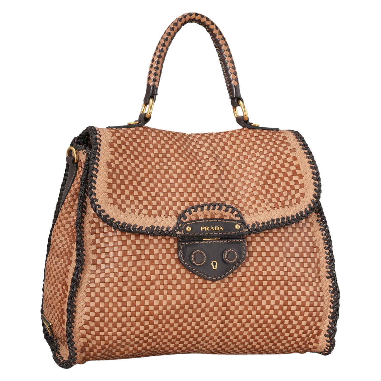 PRADA(USED)프라다 시즌 라탄 핸드백