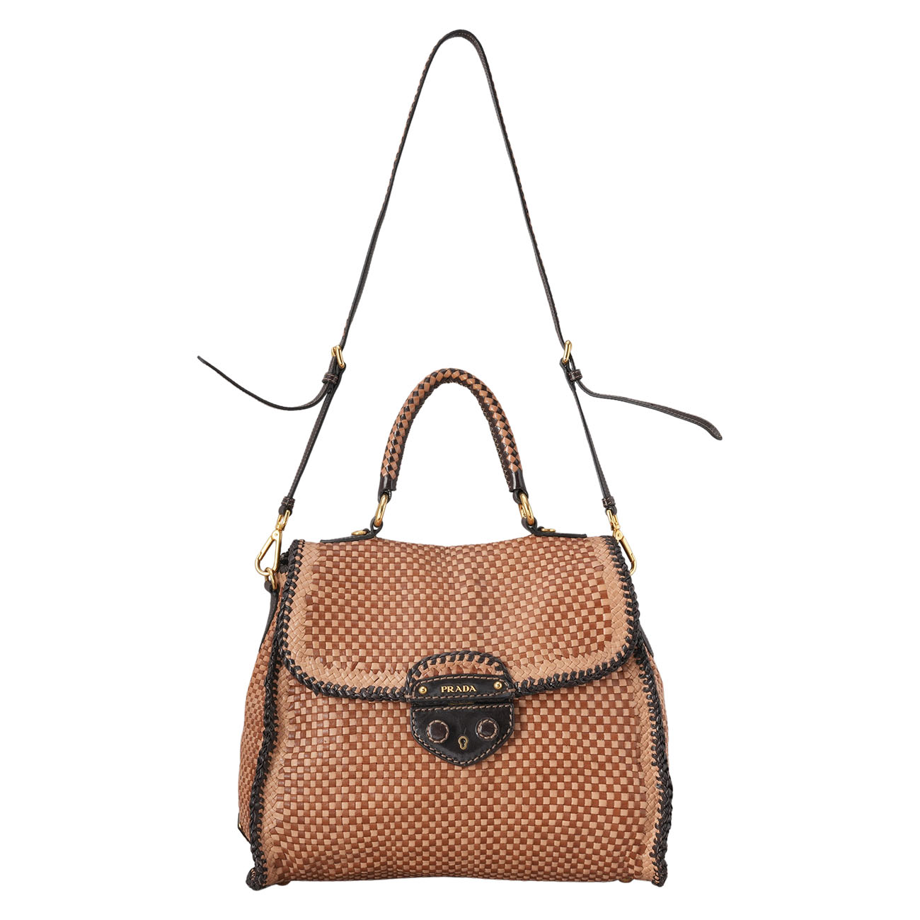 PRADA(USED)프라다 시즌 라탄 핸드백