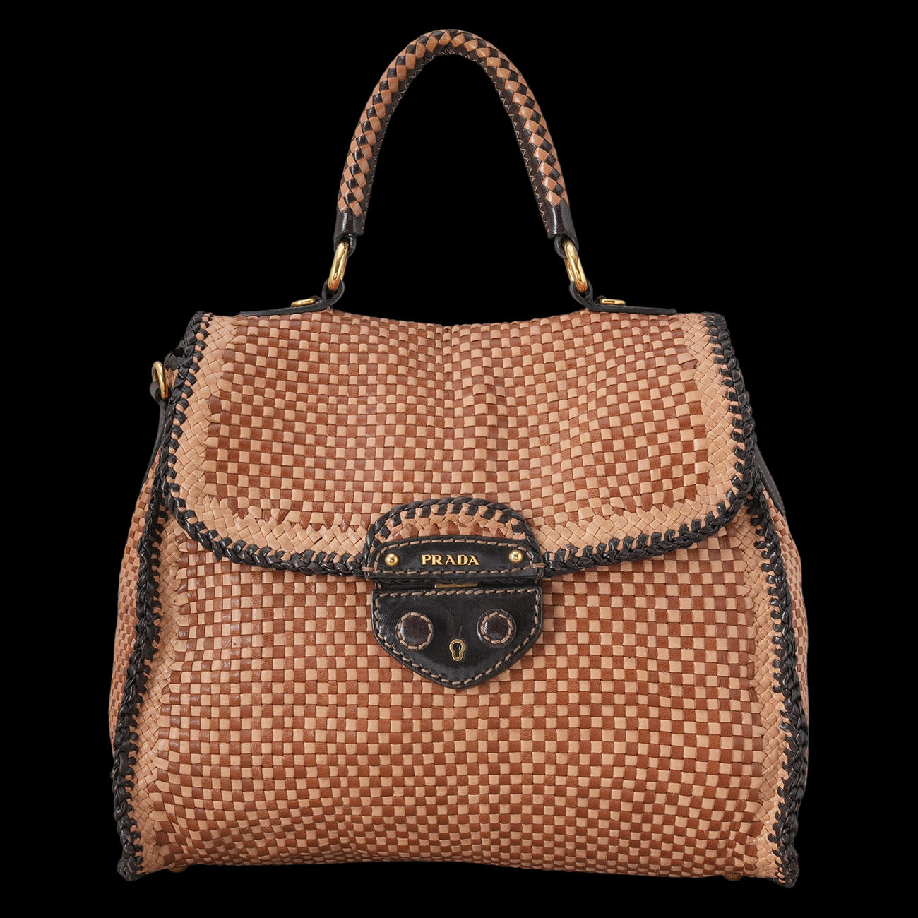 PRADA(USED)프라다 시즌 라탄 핸드백