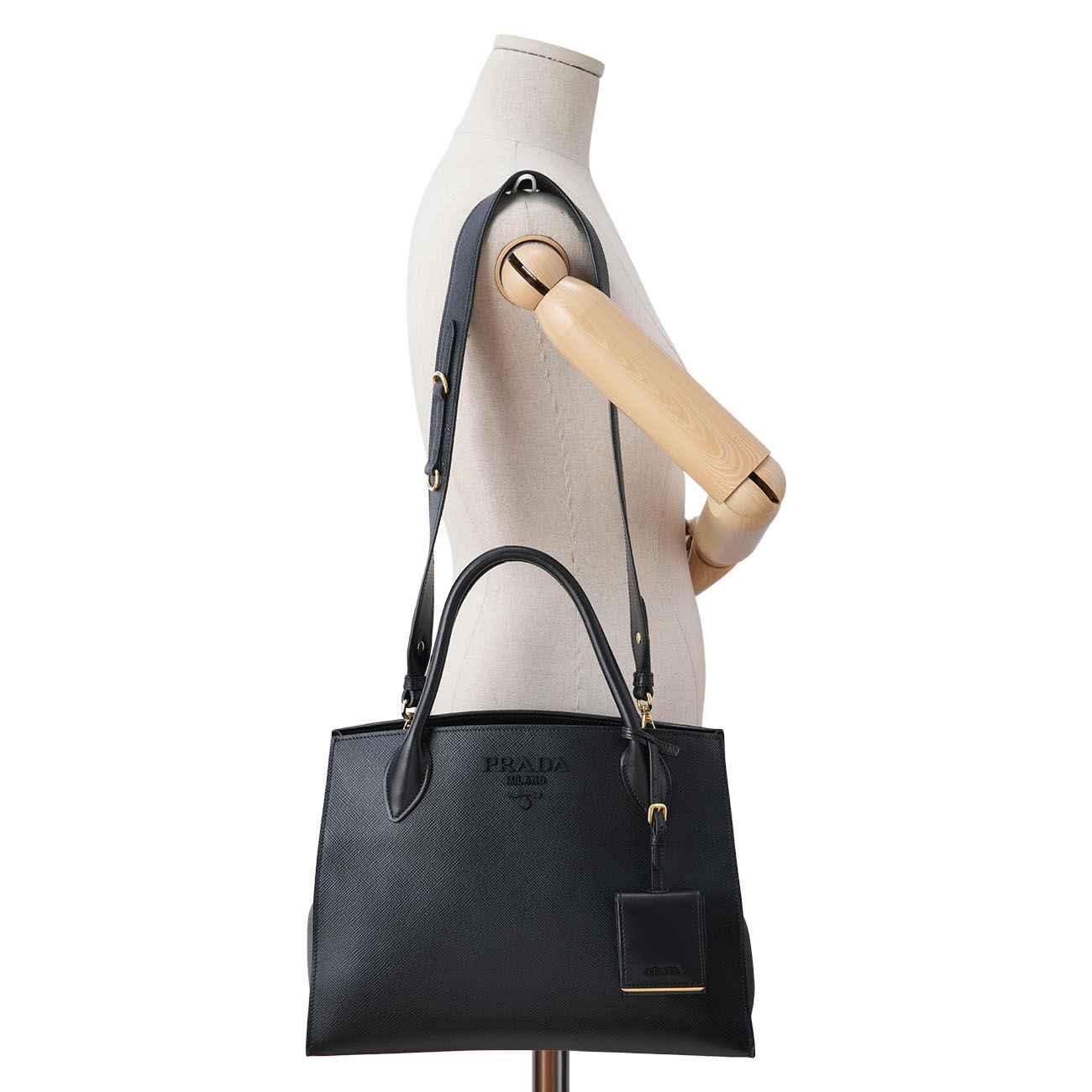 PRADA(USED)프라다 1BA155 사피아노 모노크롬 토트백