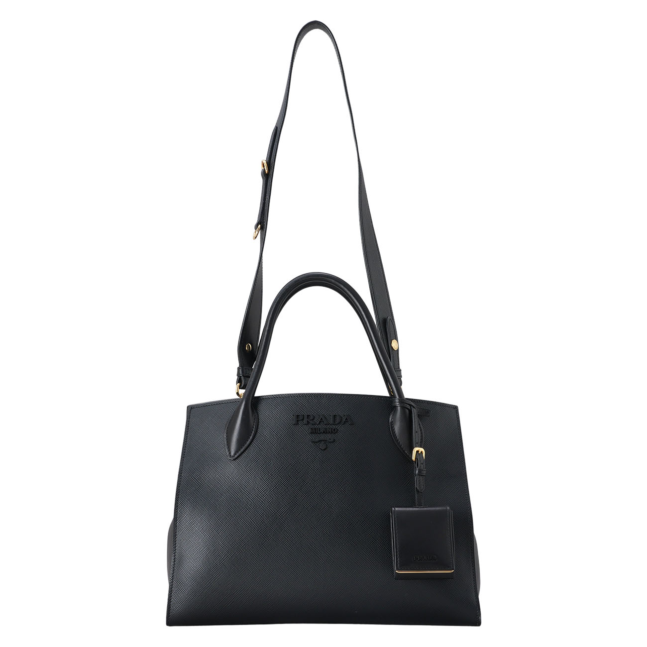 PRADA(USED)프라다 1BA155 사피아노 모노크롬 토트백