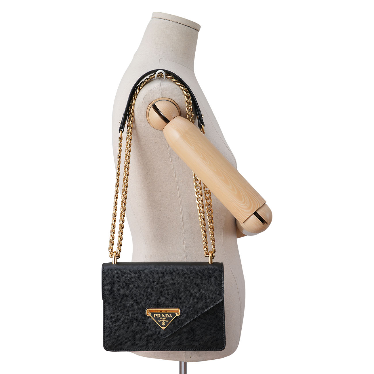 PRADA(USED)프라다 1BD200 사피아노 엔벨롭 체인 숄더백