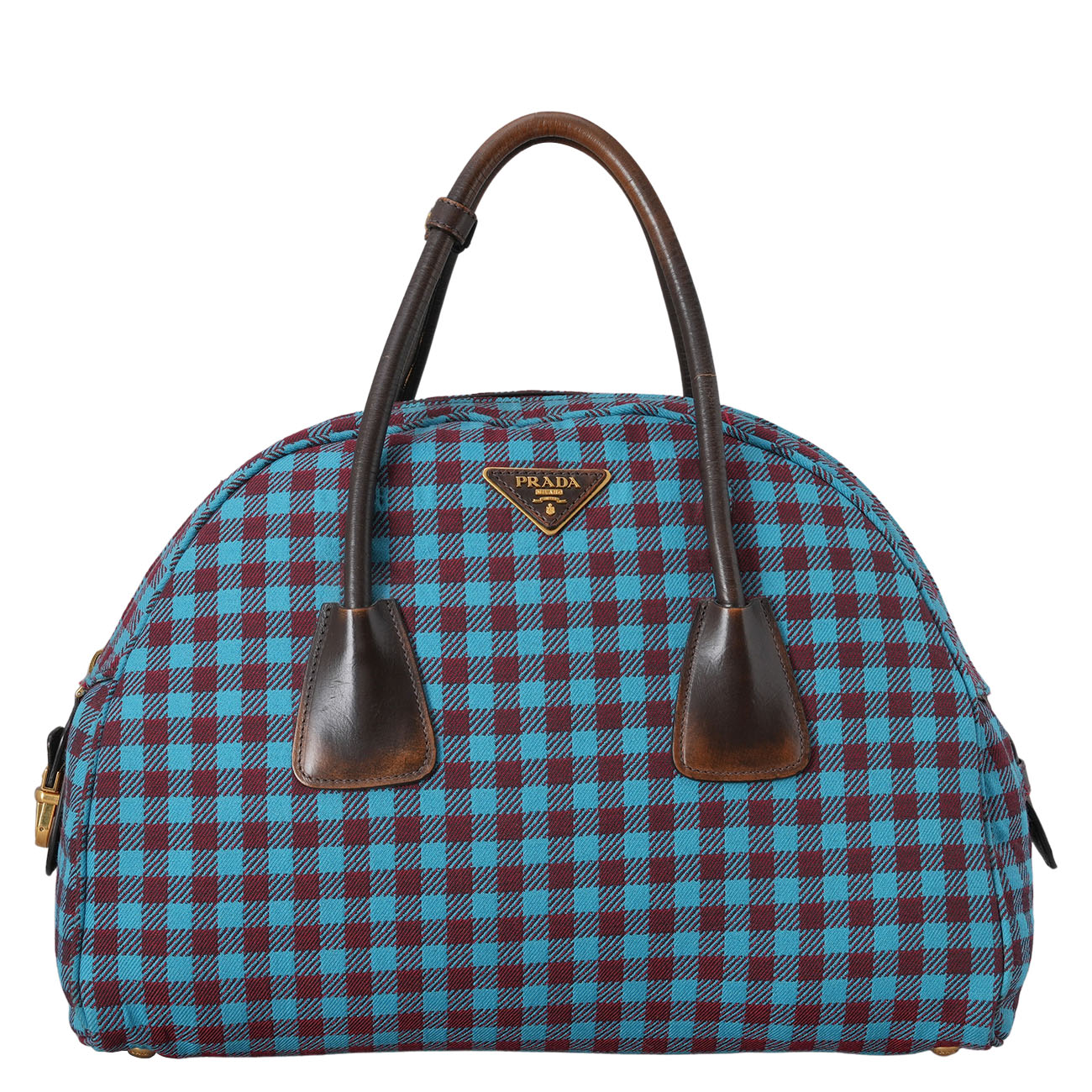 PRADA(USED)프라다 체크 자가드 토트백