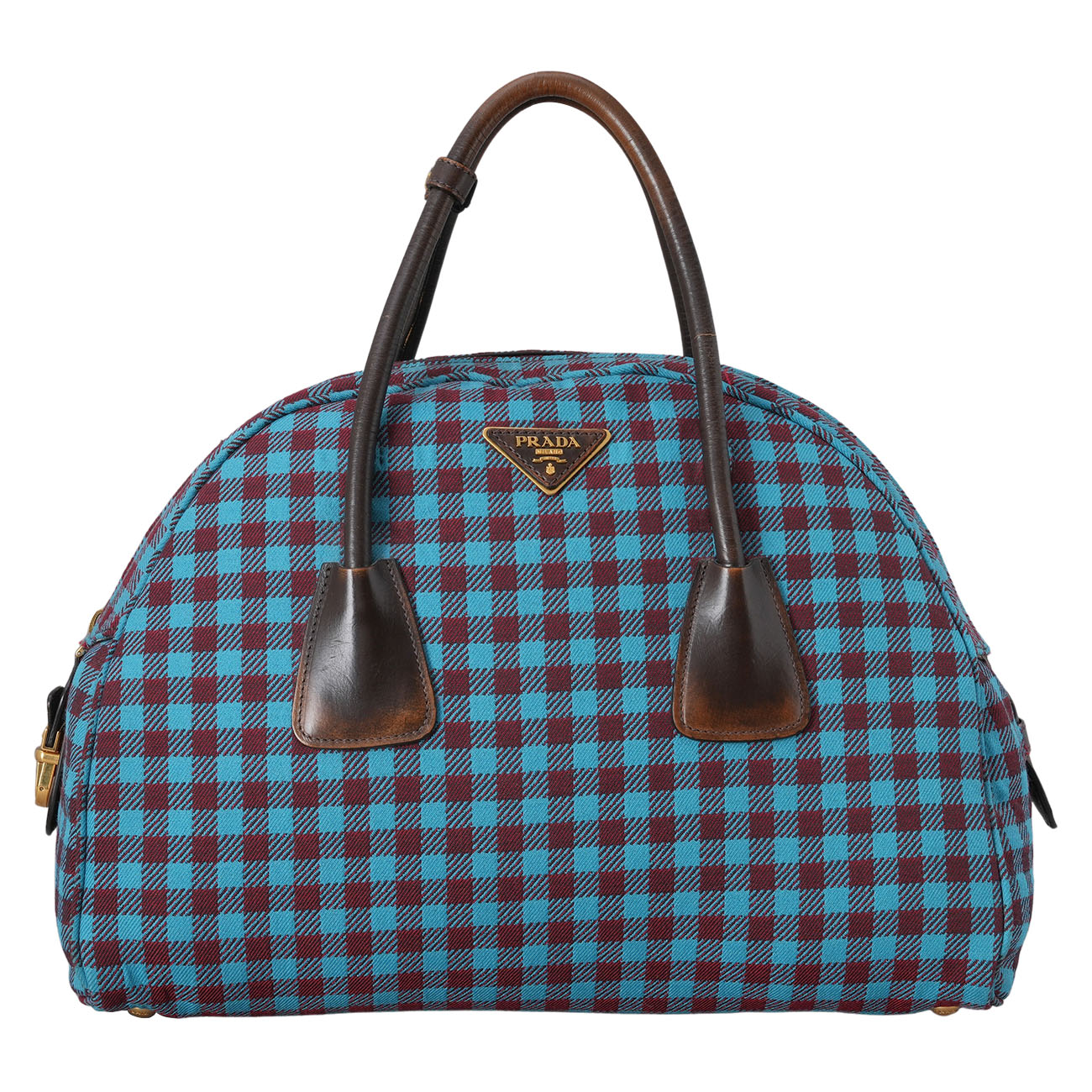 PRADA(USED)프라다 체크 자가드 토트백