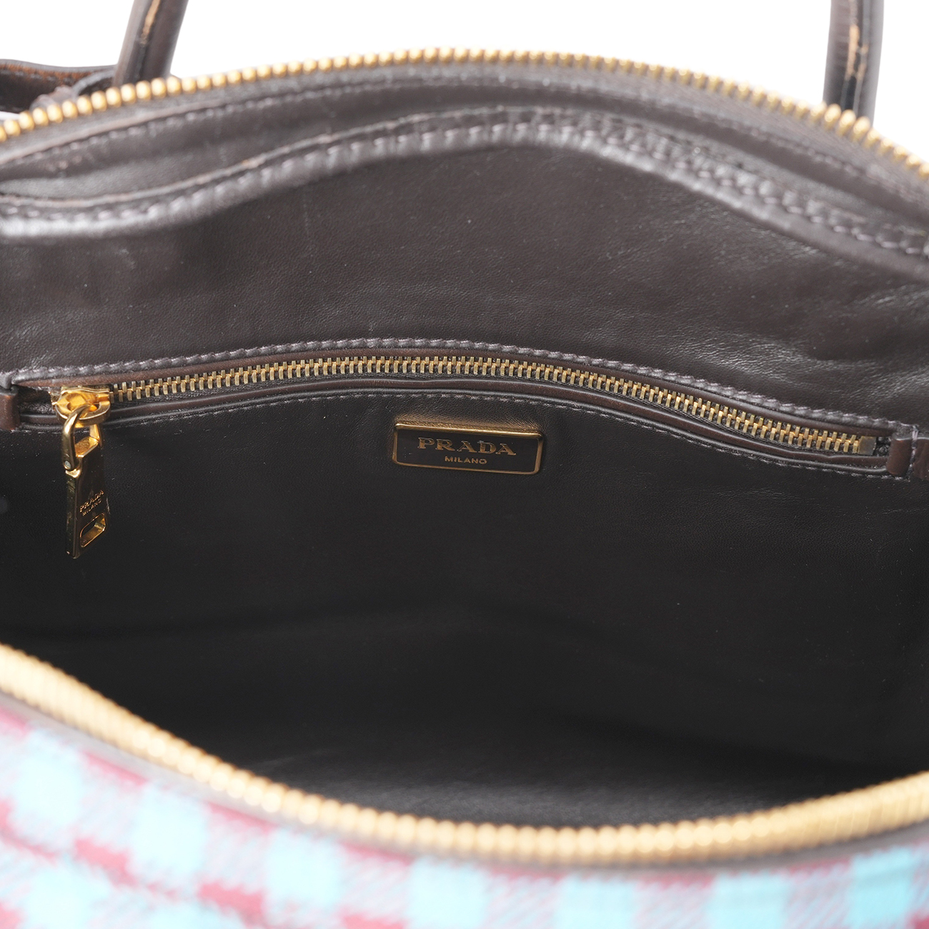 PRADA(USED)프라다 체크 자가드 토트백