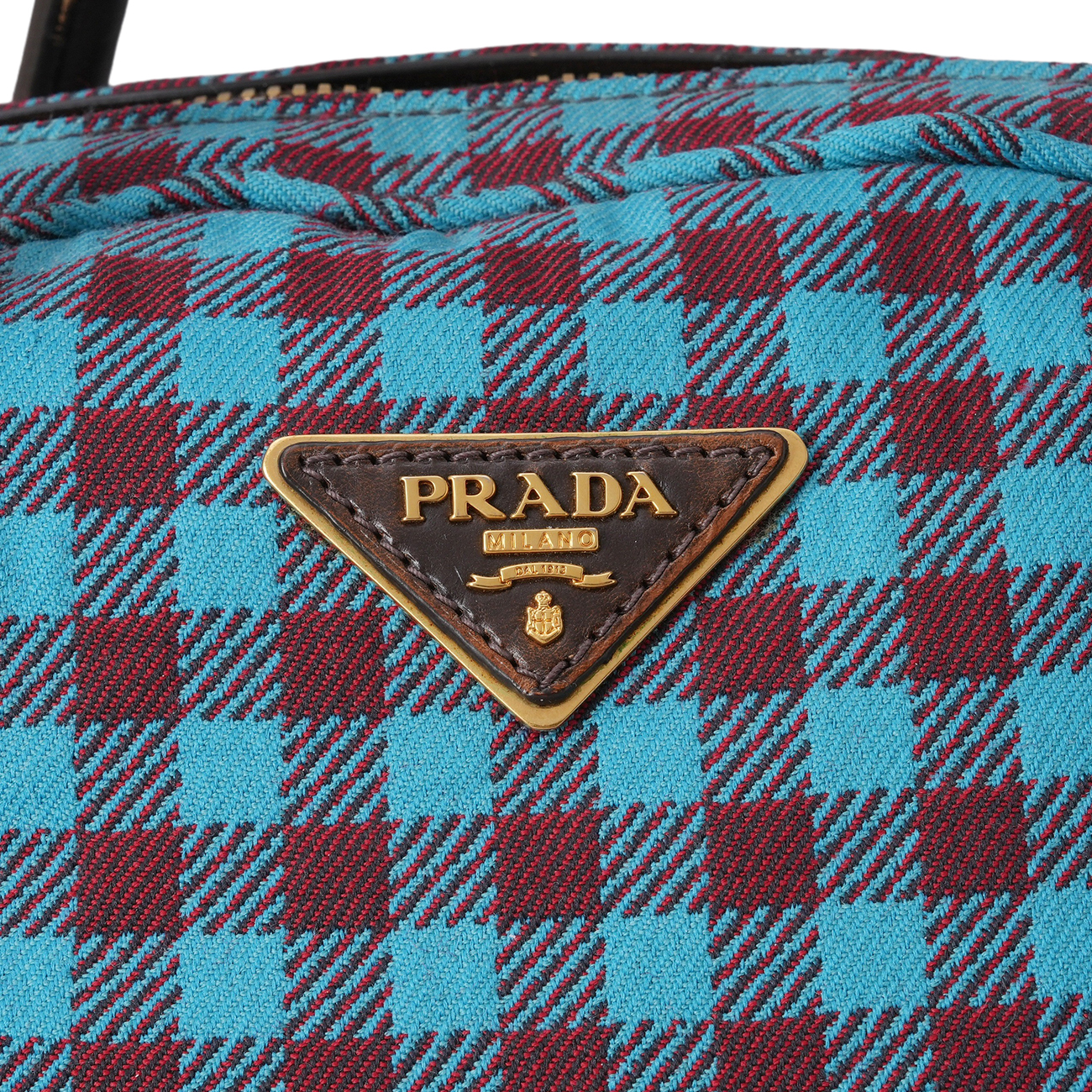 PRADA(USED)프라다 체크 자가드 토트백