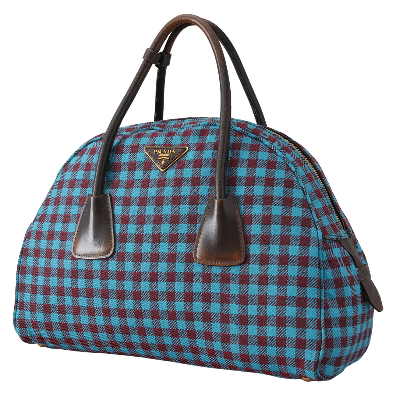 PRADA(USED)프라다 체크 자가드 토트백