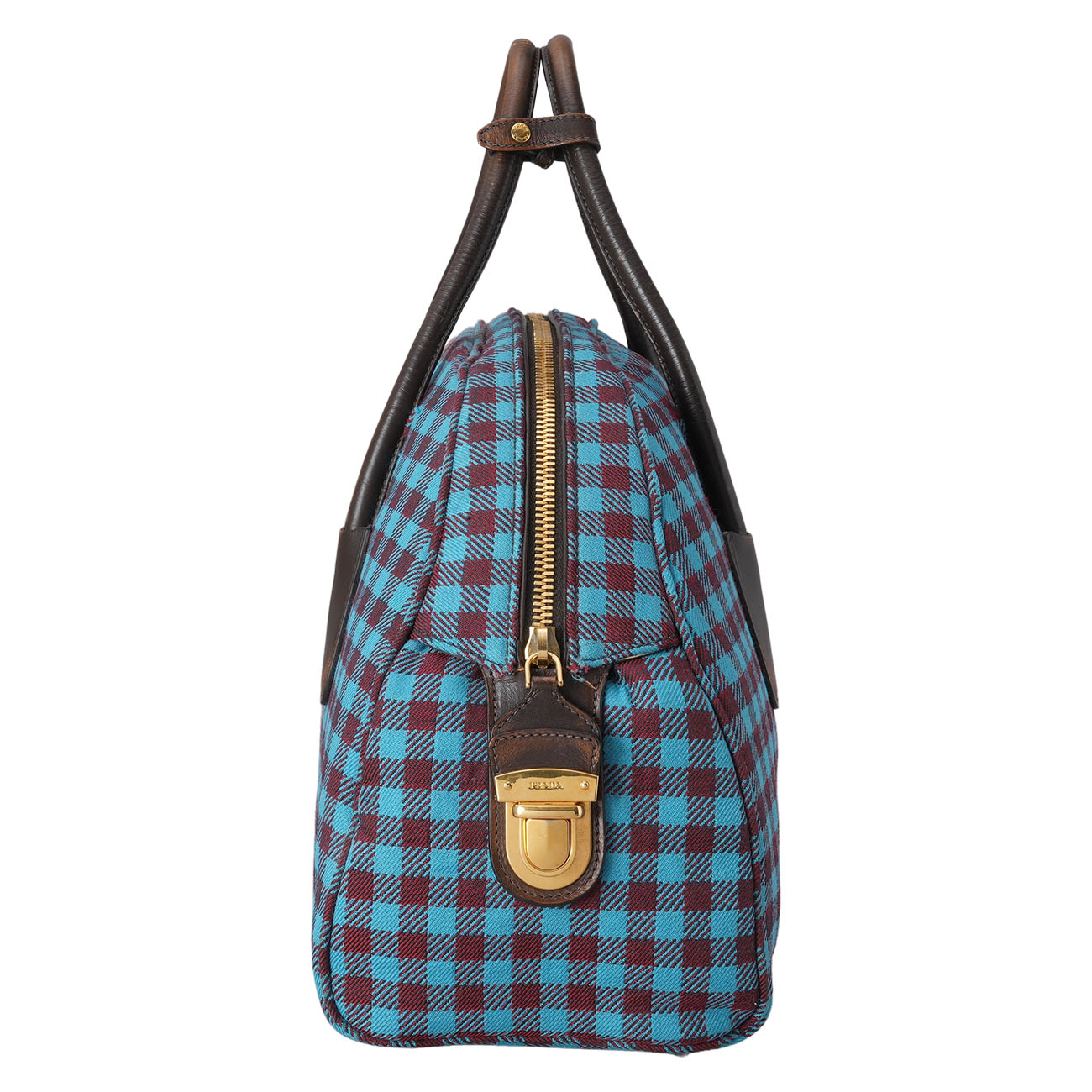 PRADA(USED)프라다 체크 자가드 토트백