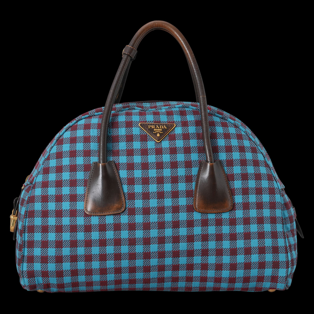 PRADA(USED)프라다 체크 자가드 토트백