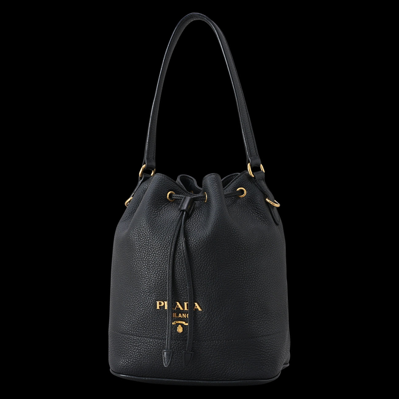 PRADA(USED)프라다 1BE018 비텔로 다이노 버킷백