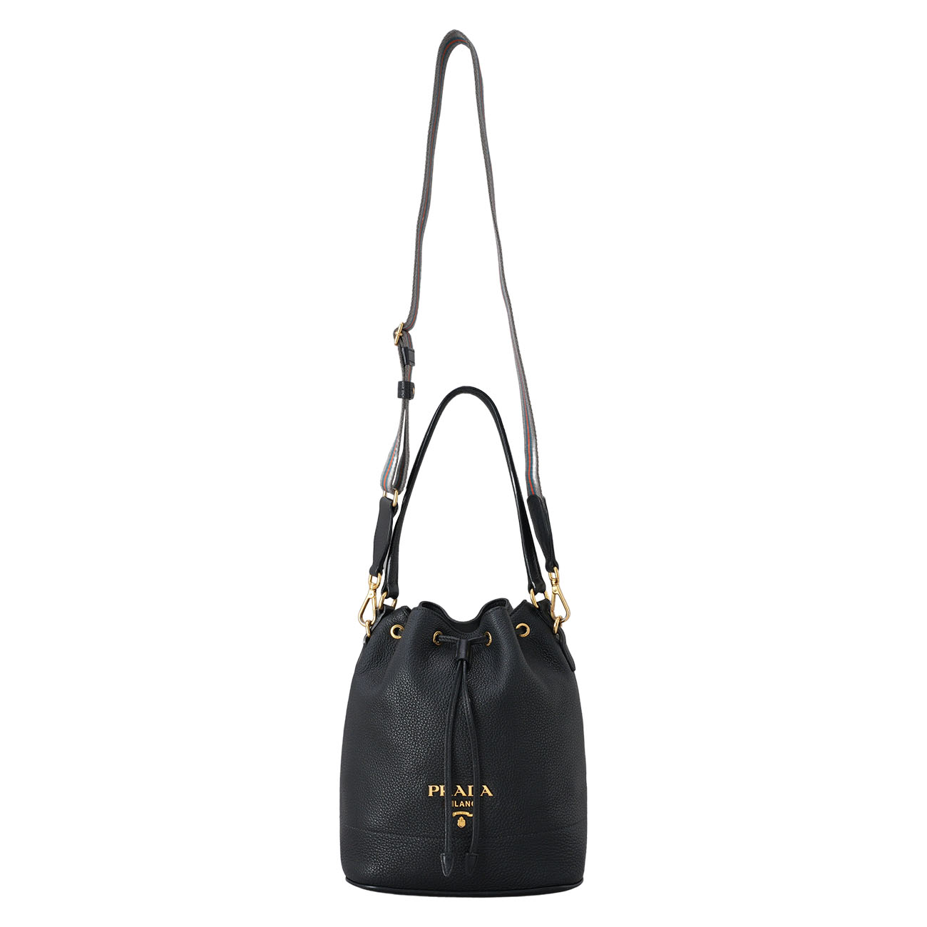 PRADA(USED)프라다 1BE018 비텔로 다이노 버킷백