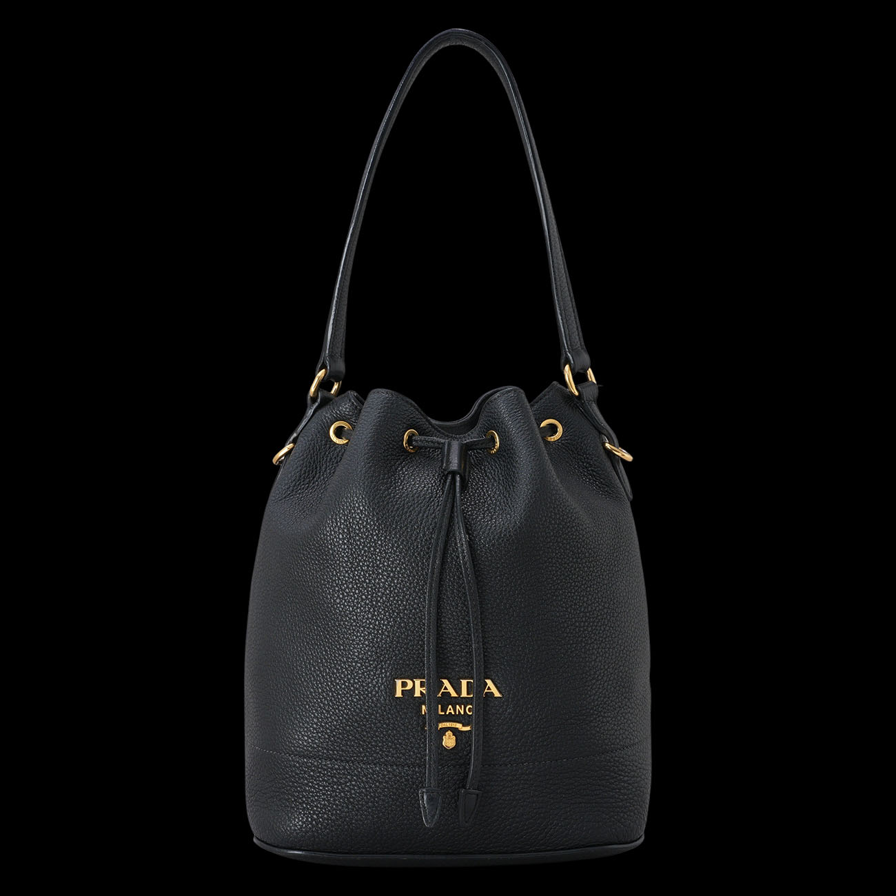 PRADA(USED)프라다 1BE018 비텔로 다이노 버킷백