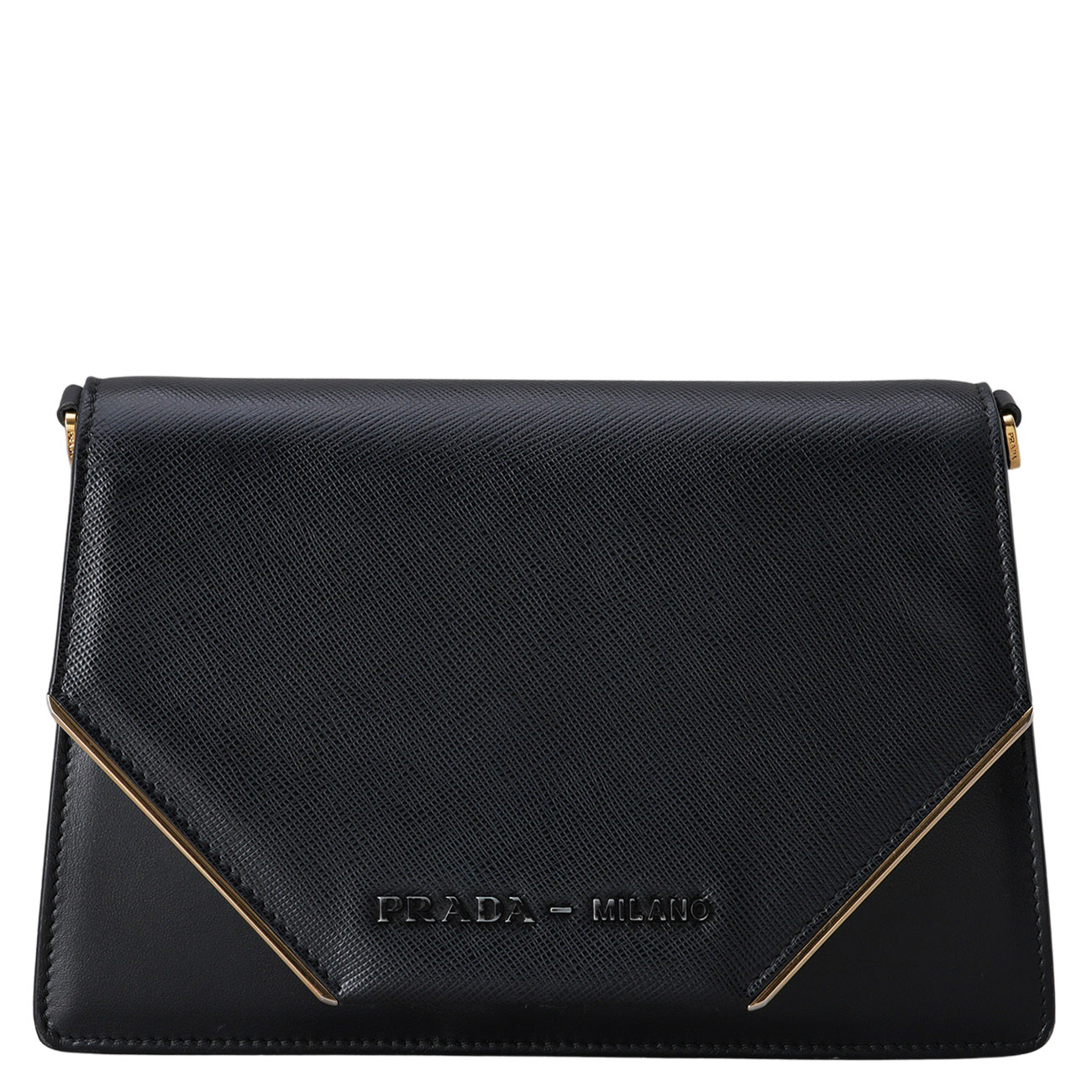 PRADA(USED)프라다 1BH129 모노크롬 사피아노 체인 숄더백