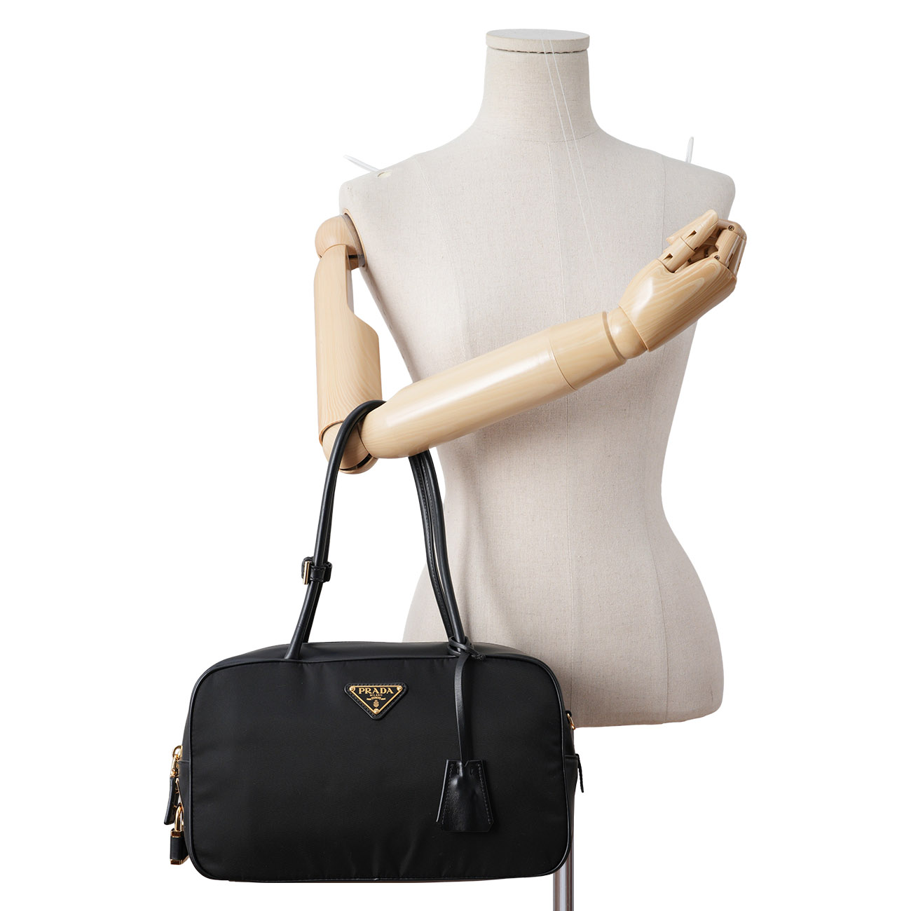 PRADA(USED)프라다 1BB132 리나일론 앤 레더 미디움탑핸들