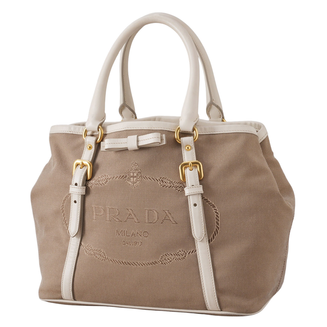 PRADA(USED)프라다 자카드 토트겸 숄더백