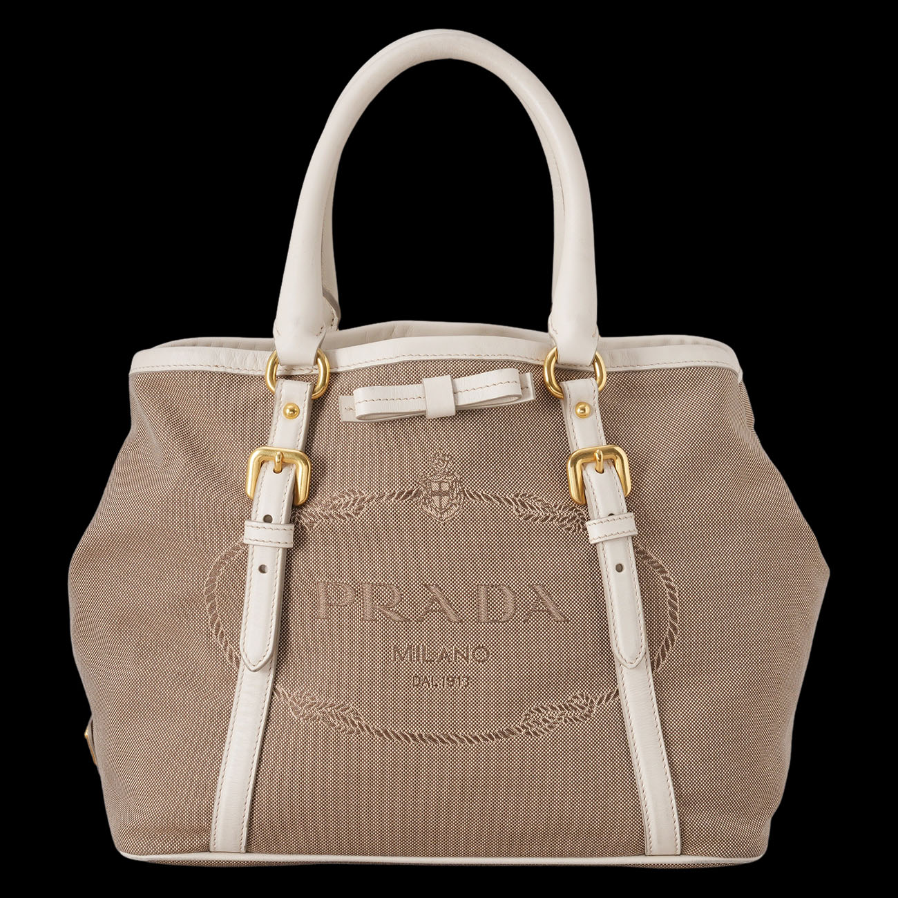 PRADA(USED)프라다 자카드 토트겸 숄더백