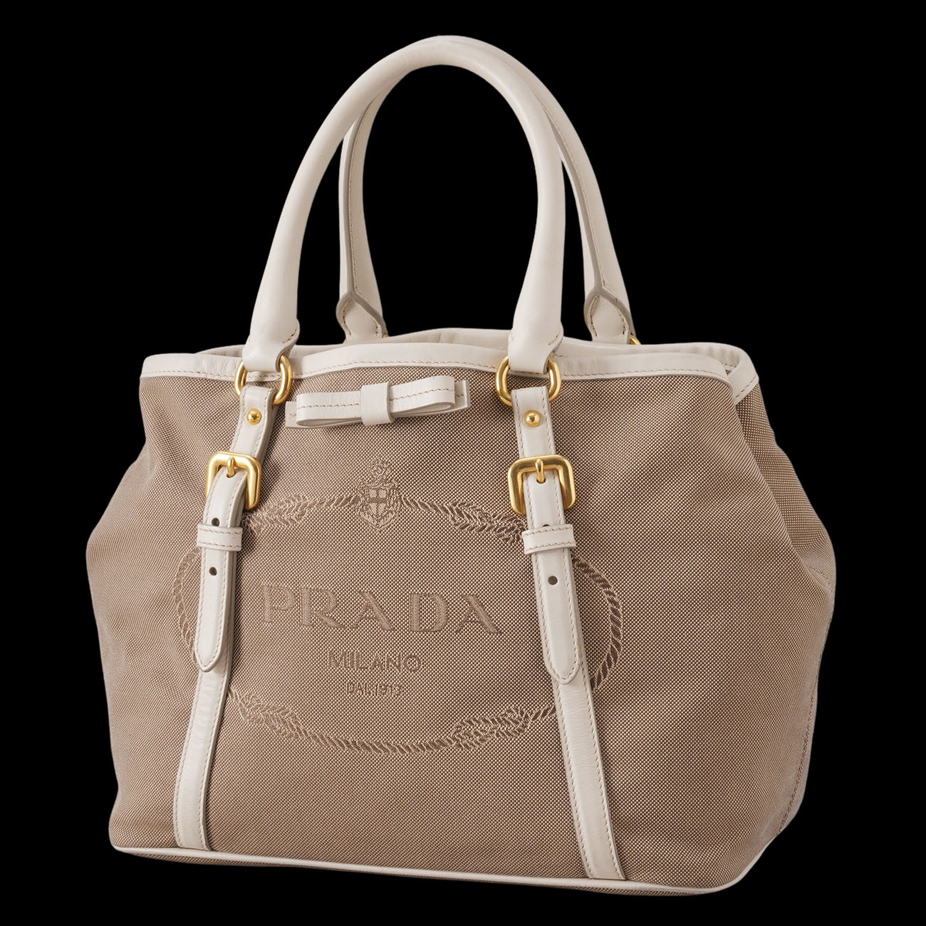 PRADA(USED)프라다 자카드 토트겸 숄더백