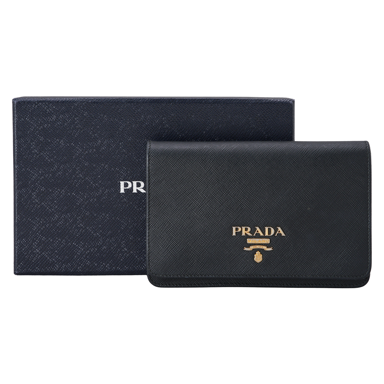 PRADA(USED)프라다 1BP006 사피아노 금장로고 체인 크로스백